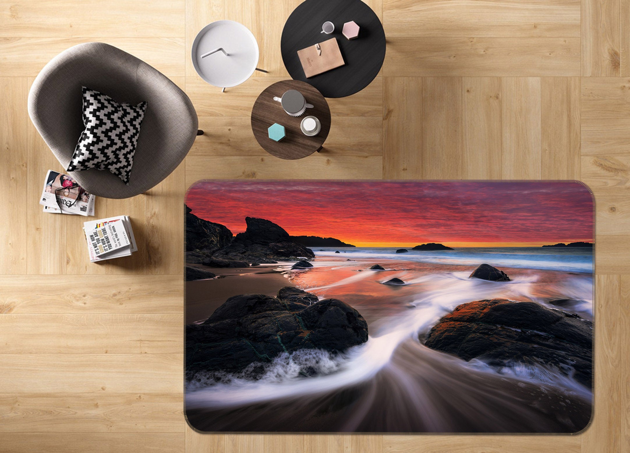 3D Water Stone 35179 Non Slip Rug Mat
