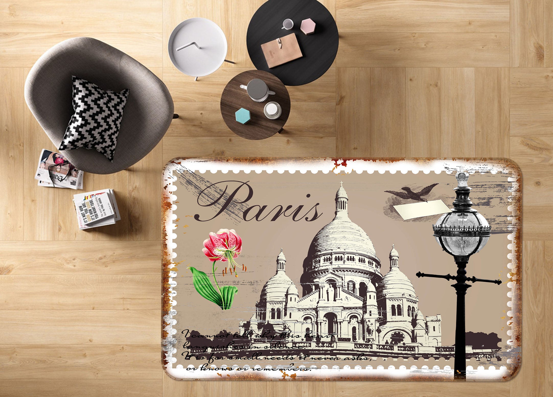 3D Houses 33115 Non Slip Rug Mat