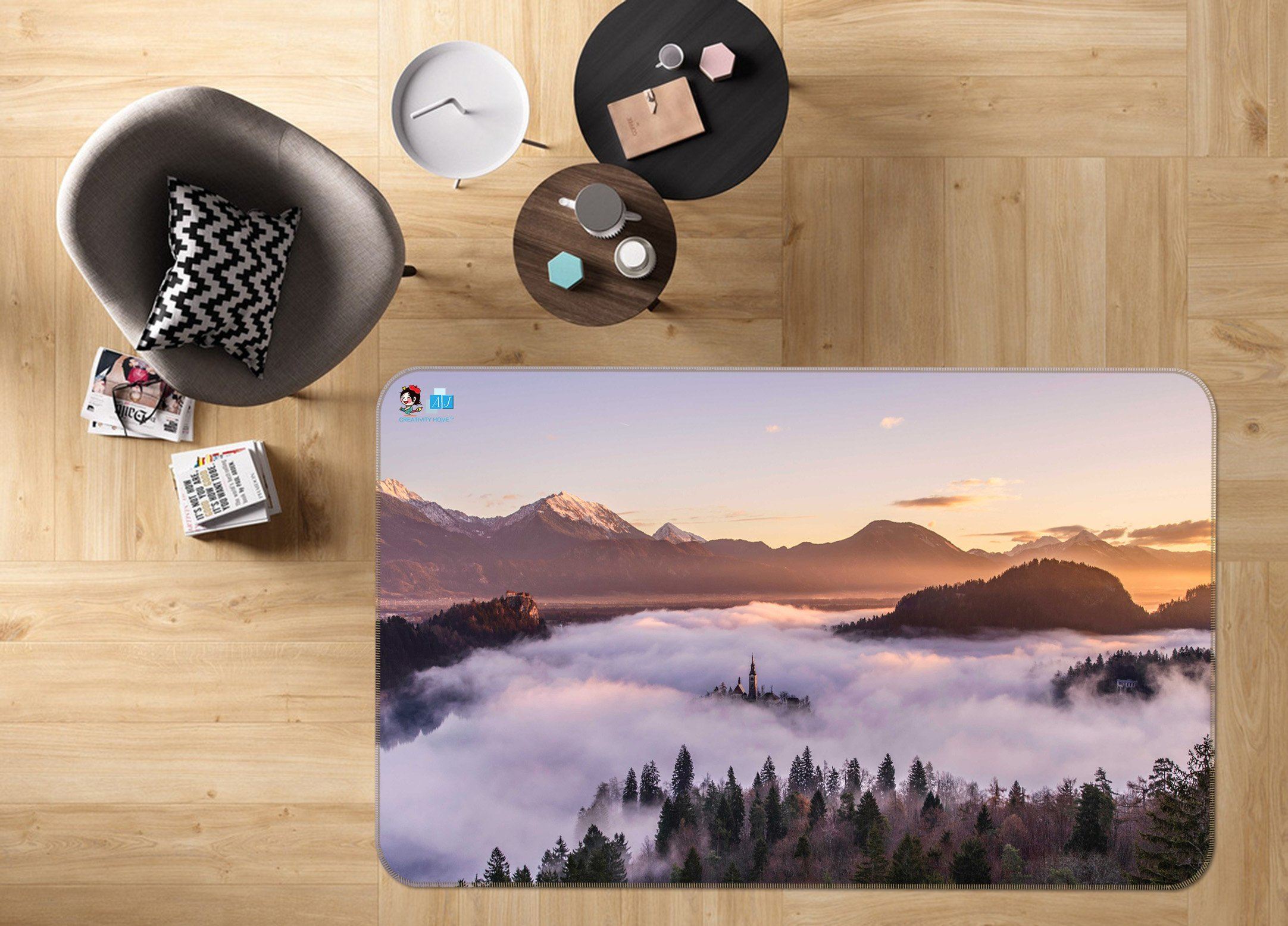 3D Foggy Woods 051 Non Slip Rug Mat Mat AJ Creativity Home