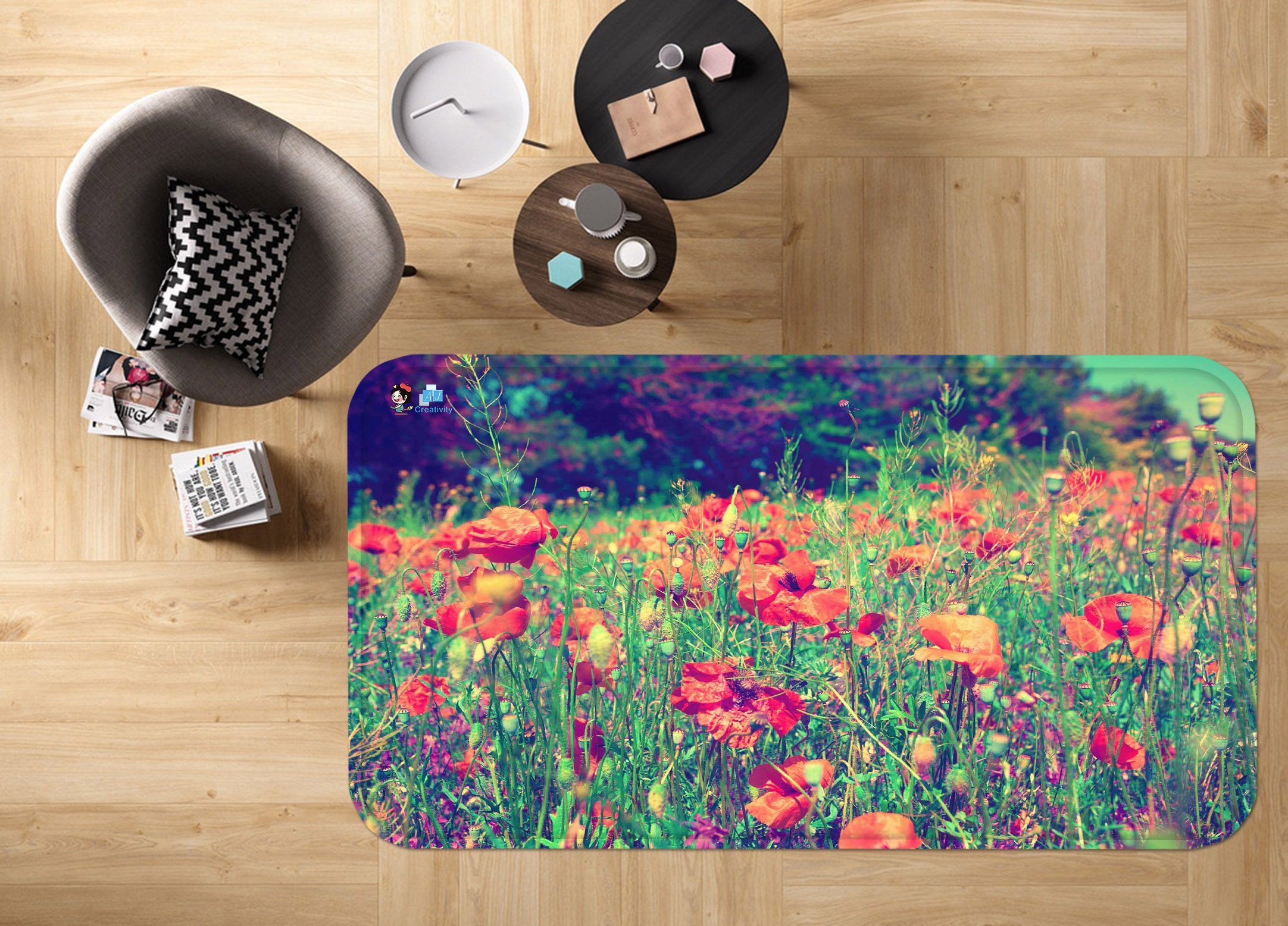 3D Wildflowers 89 Non Slip Rug Mat Mat AJ Creativity Home
