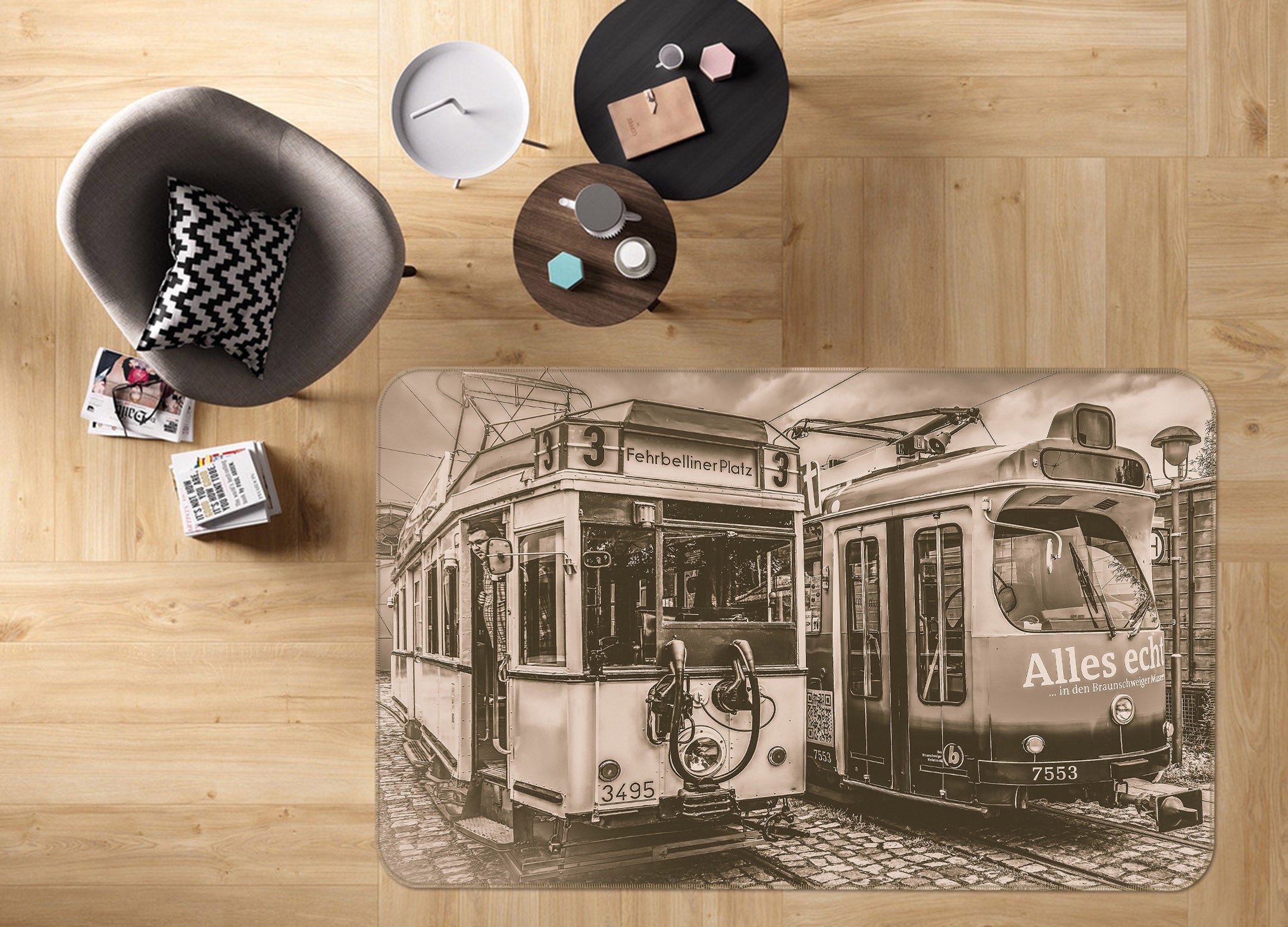 3D Locomotive 39005 Vehicle Non Slip Rug Mat