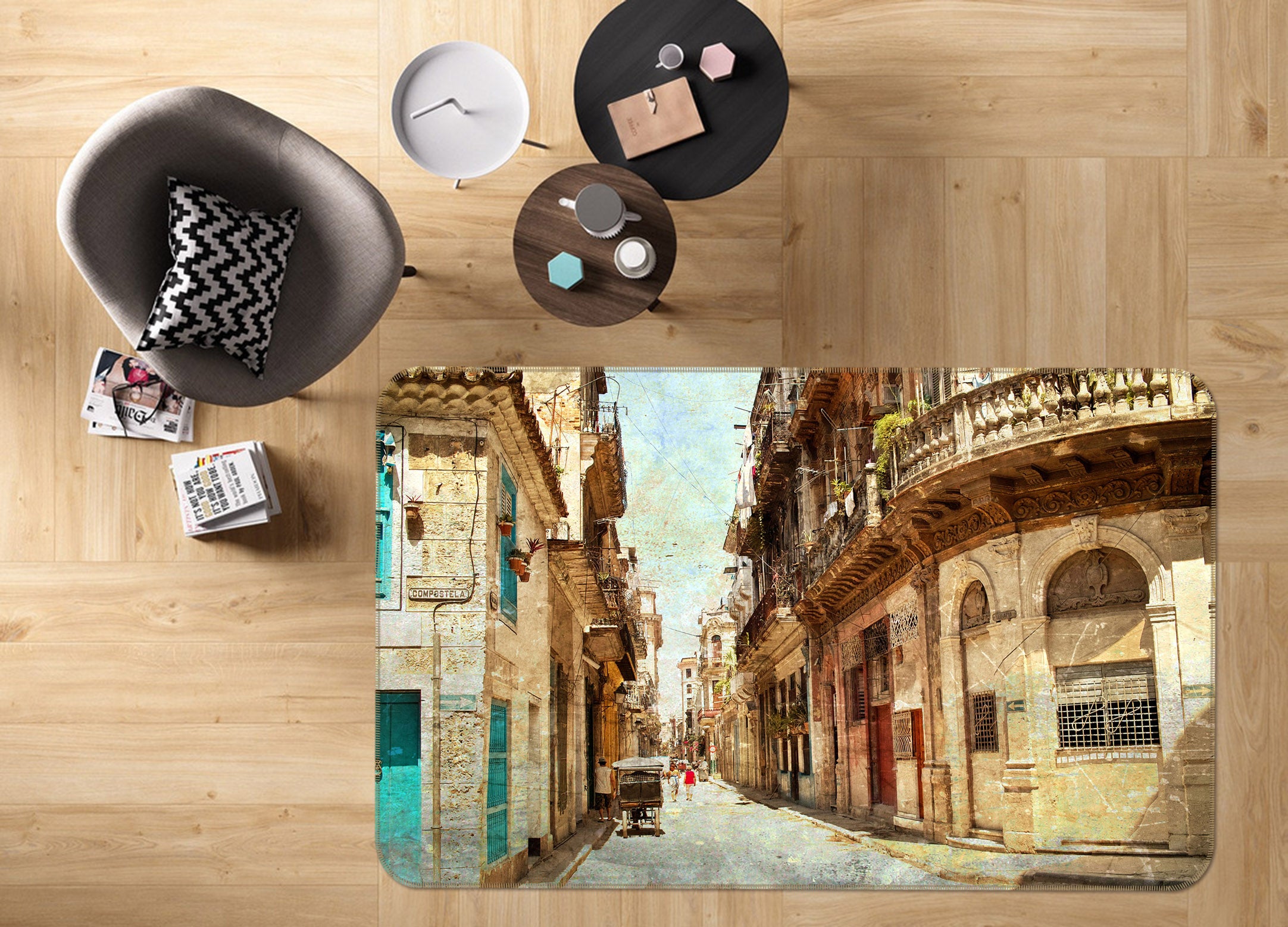 3D House Street 32007 Non Slip Rug Mat
