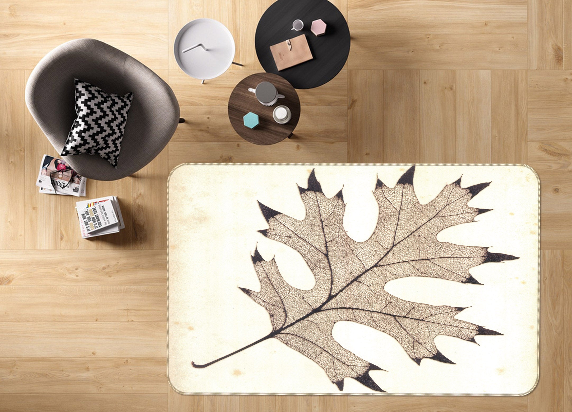 3D Leaves 32053 Non Slip Rug Mat