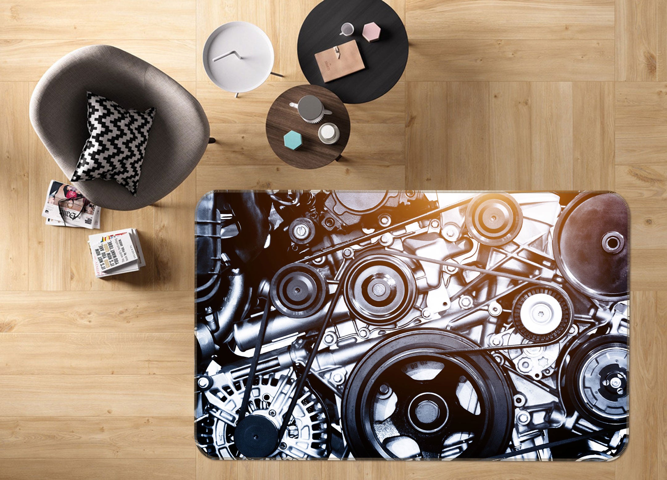 3D Tires 67225 Vehicle Non Slip Rug Mat