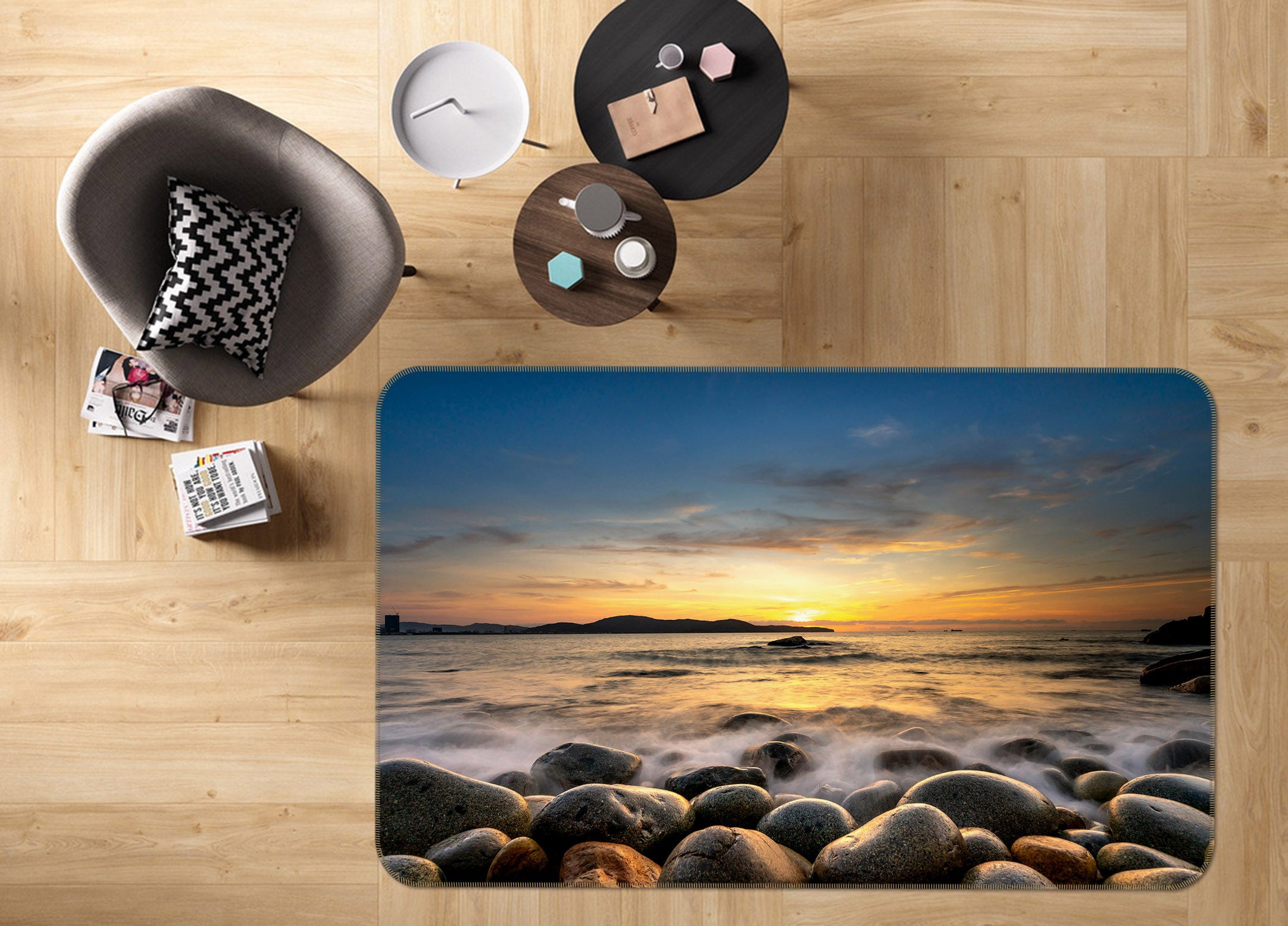 3D Cobblestone 27130 Non Slip Rug Mat