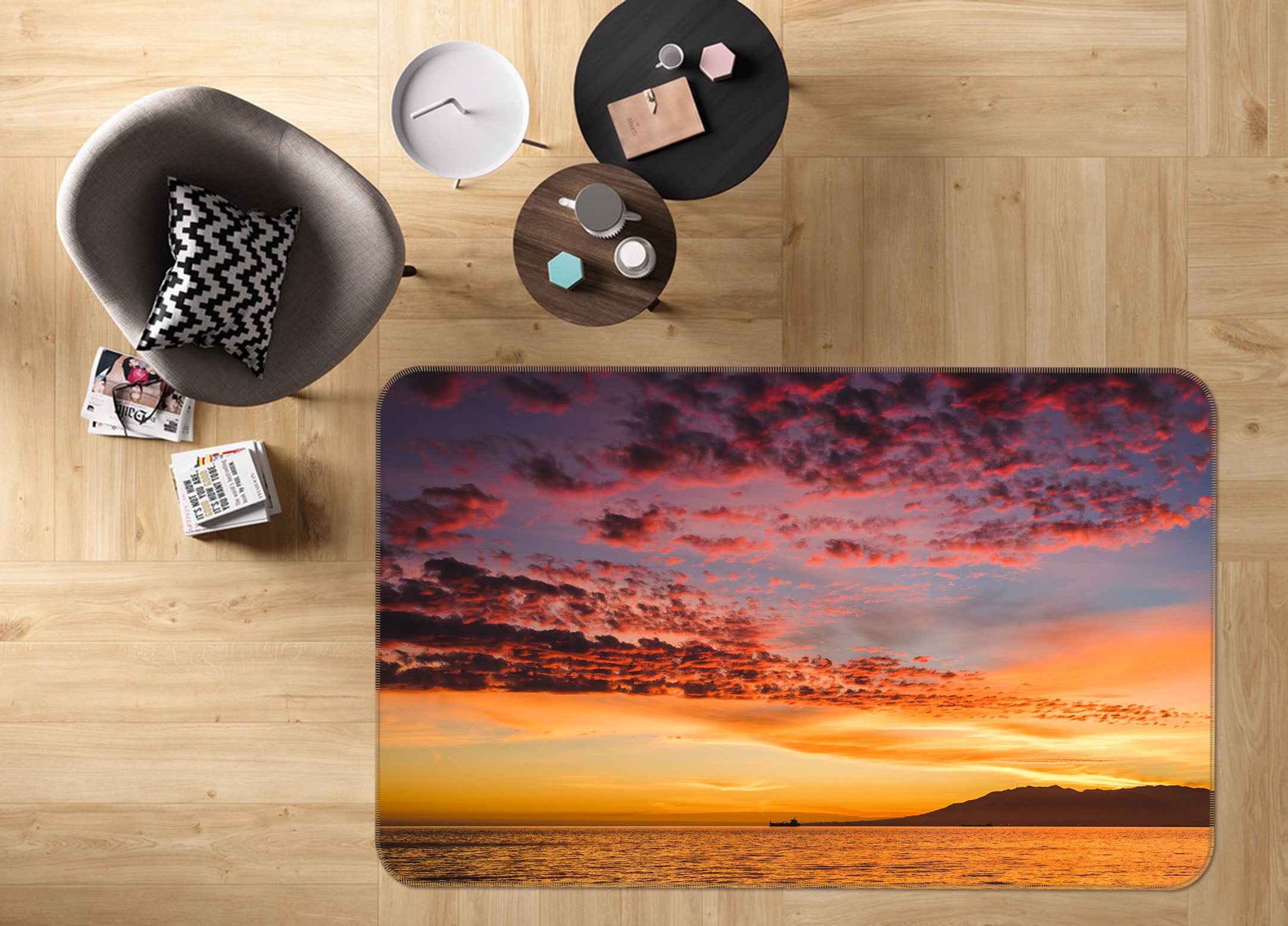 3D Clouds 31111 Non Slip Rug Mat