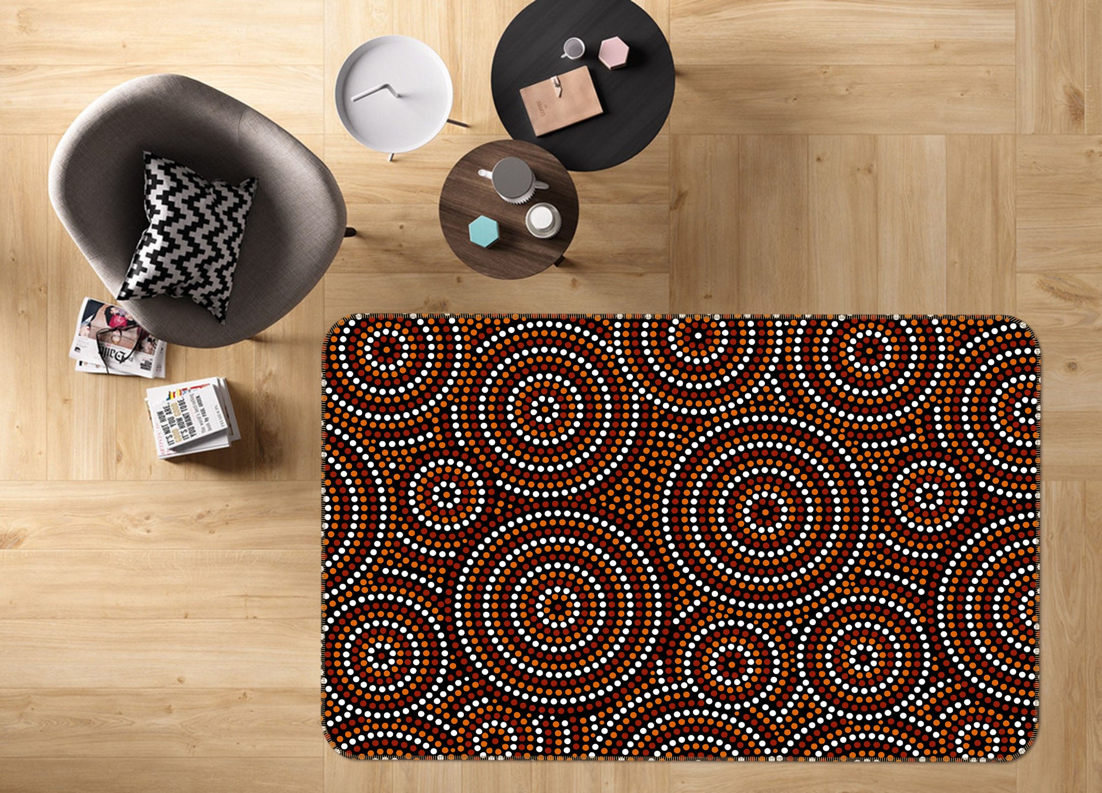 3D Circle Pattern 34168 Non Slip Rug Mat