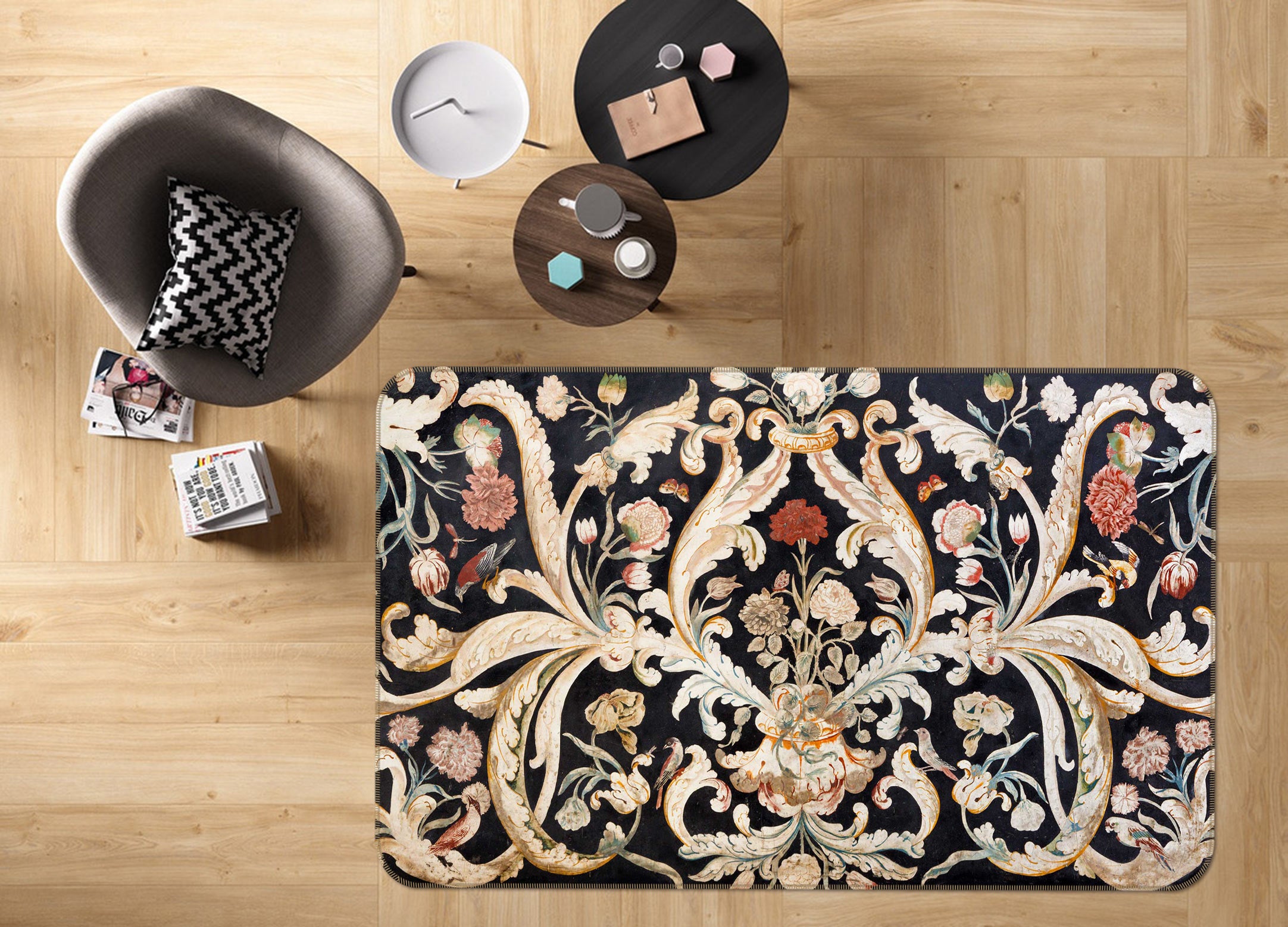 3D Pattern 33034 Non Slip Rug Mat