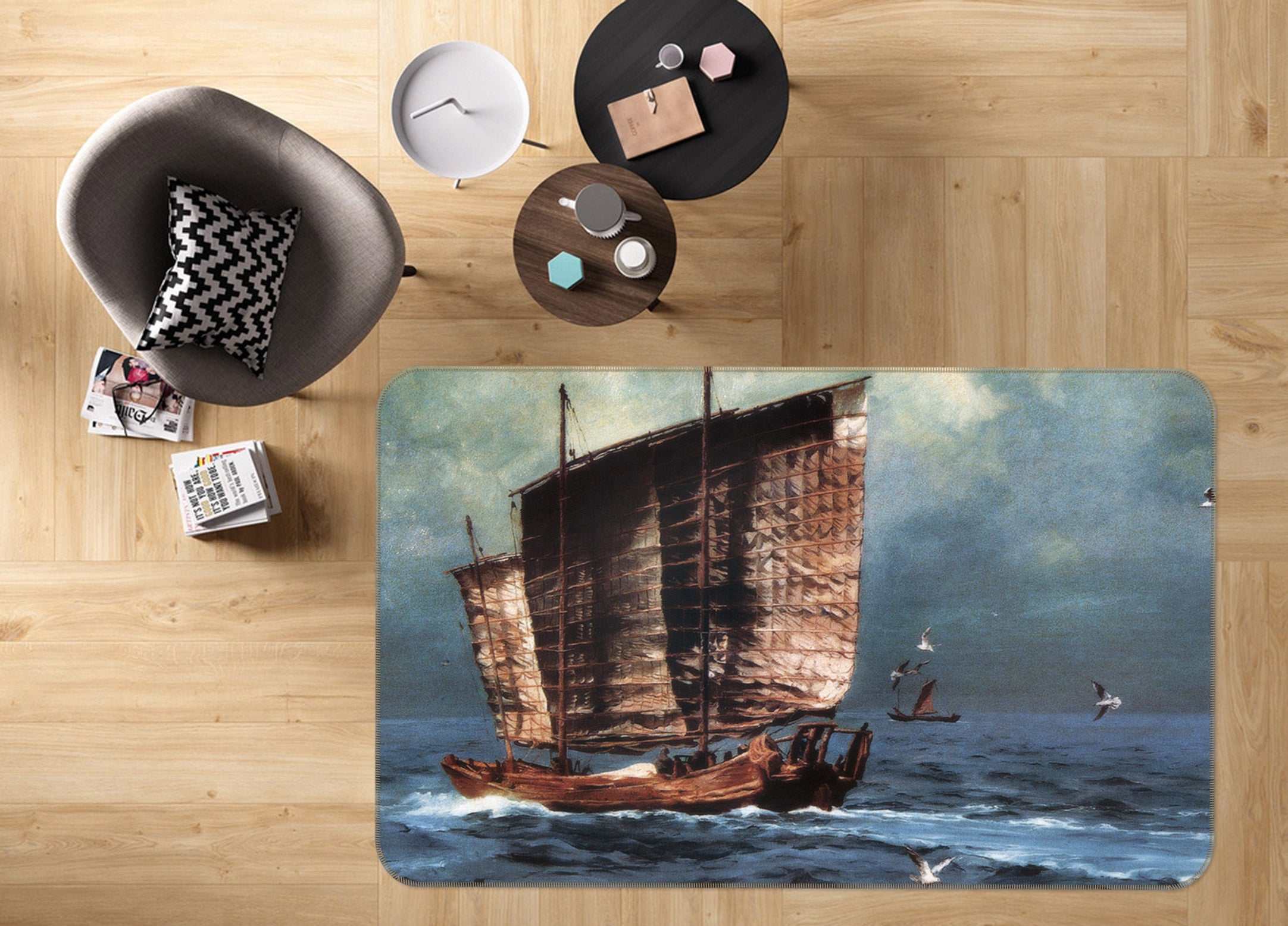 3D Steamship 75185 Non Slip Rug Mat