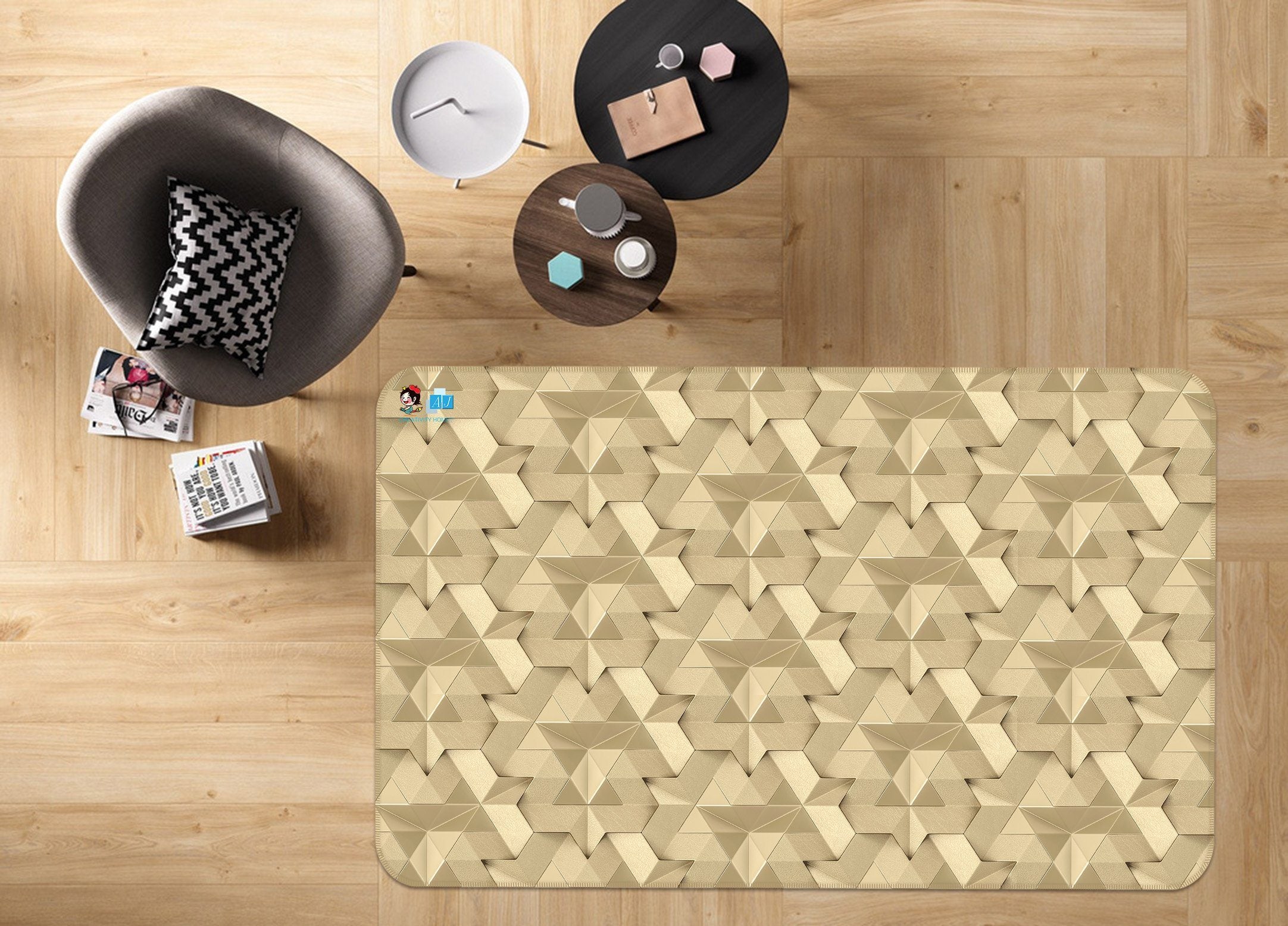 3D Stitching Pattern 523 Non Slip Rug Mat Mat AJ Creativity Home