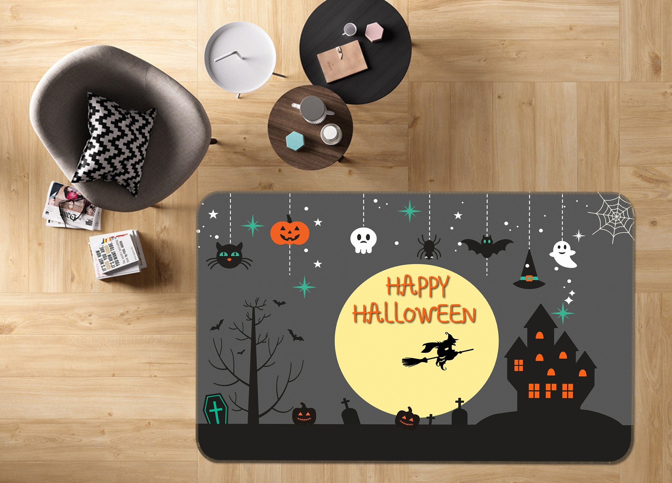 3D Pumpkin Festival 7849 Halloween Non Slip Rug Mat Mat AJ Creativity Home