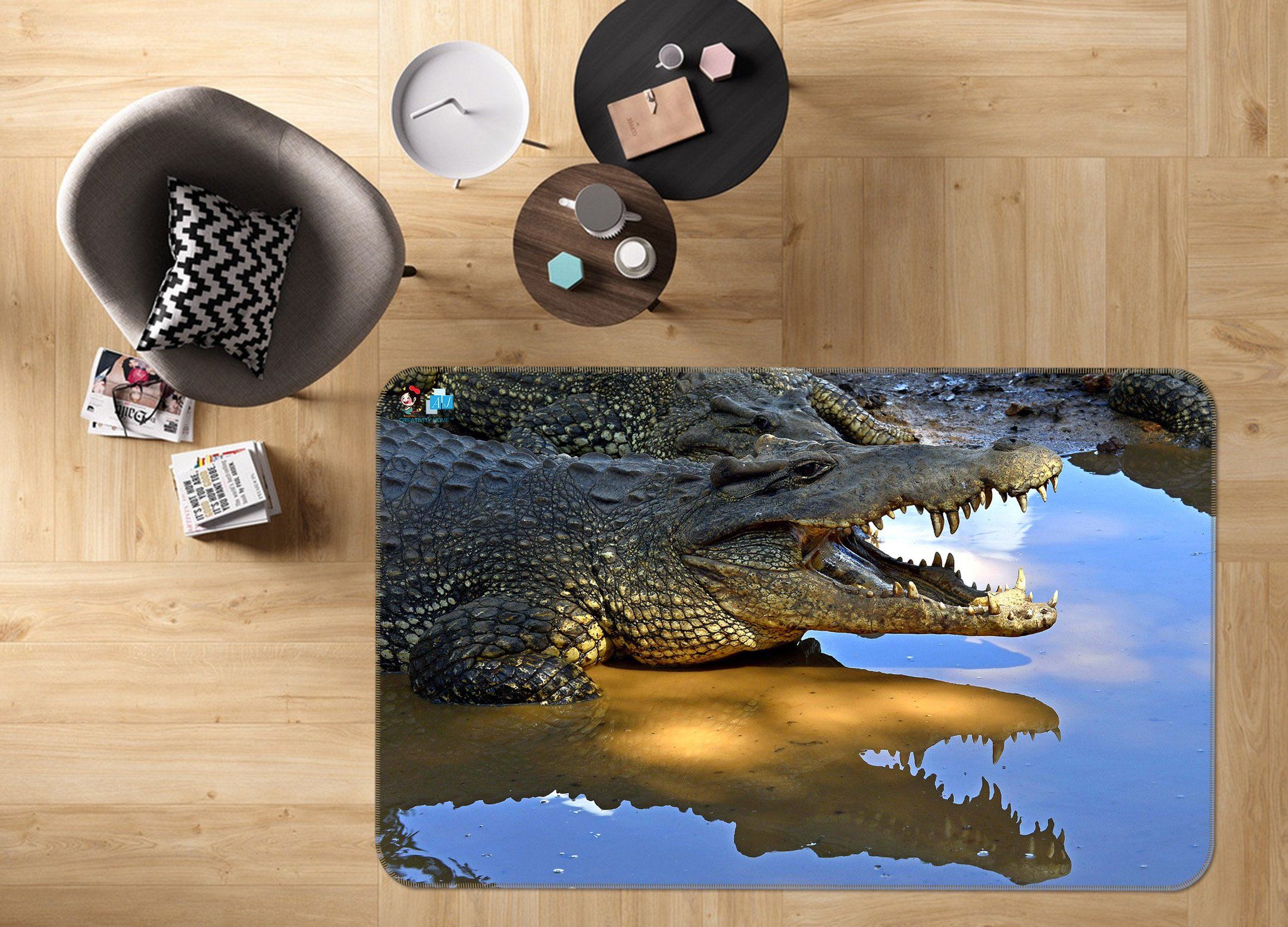 3D Crocodile Tooth 547 Non Slip Rug Mat Mat AJ Creativity Home