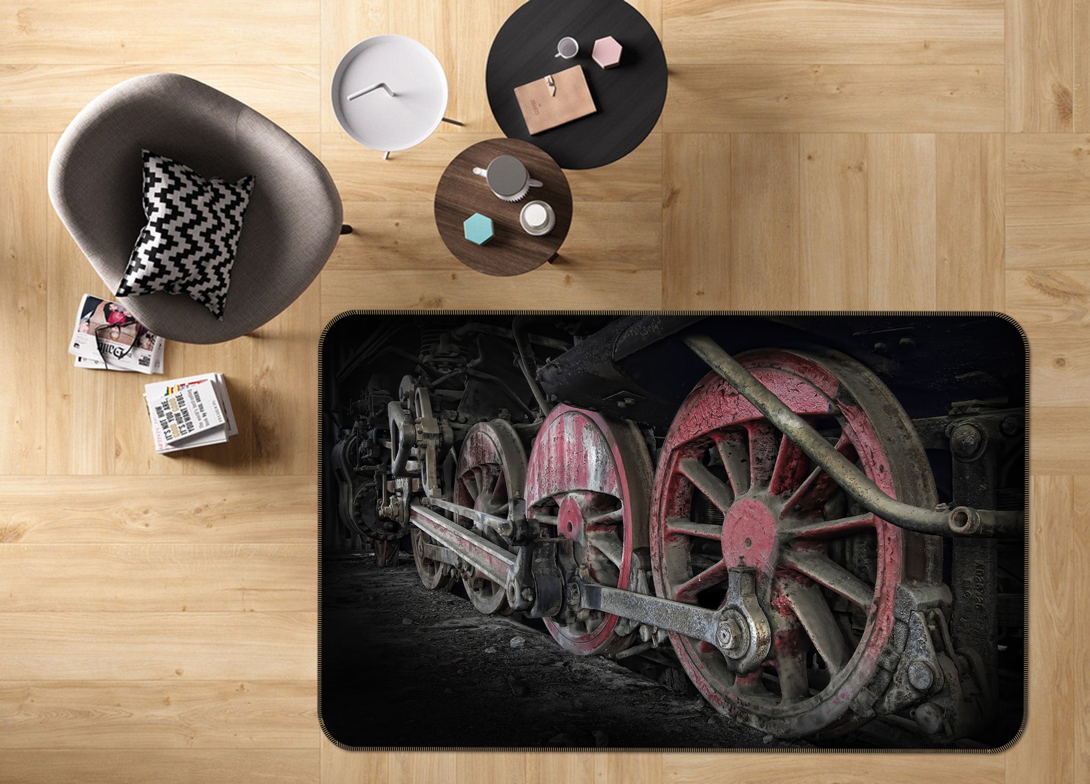 3D Train Wheel 42060 Vehicle Non Slip Rug Mat