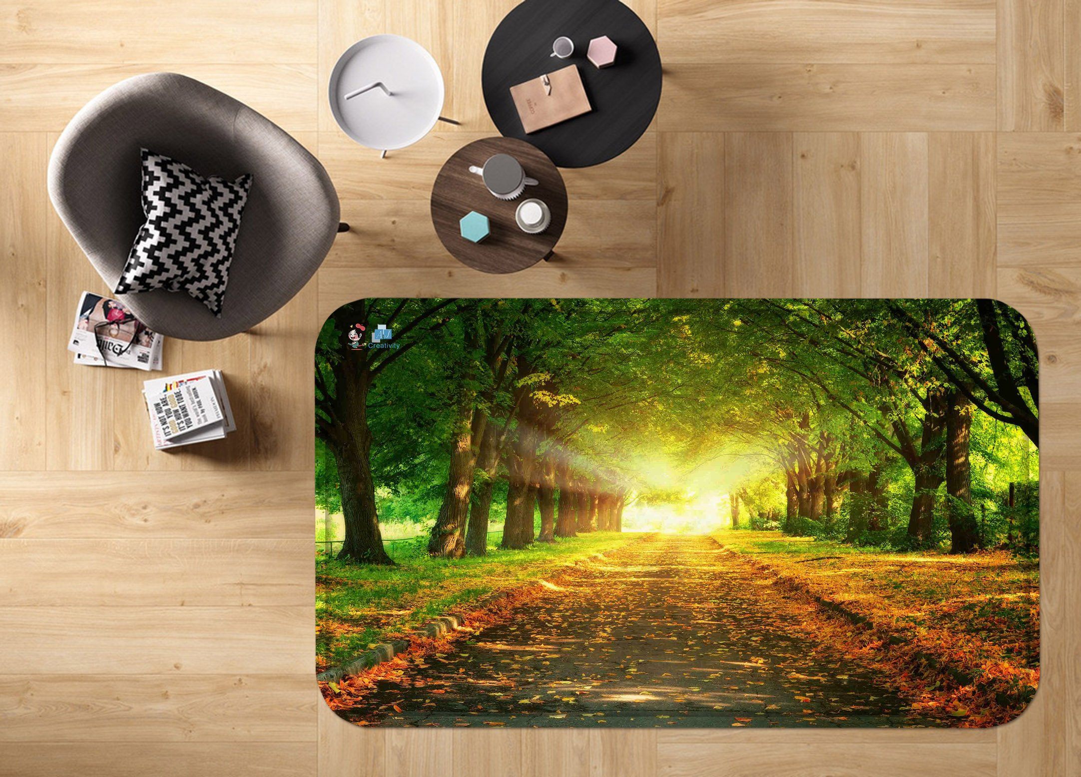 3D Boulevard 67 Non Slip Rug Mat Mat AJ Creativity Home