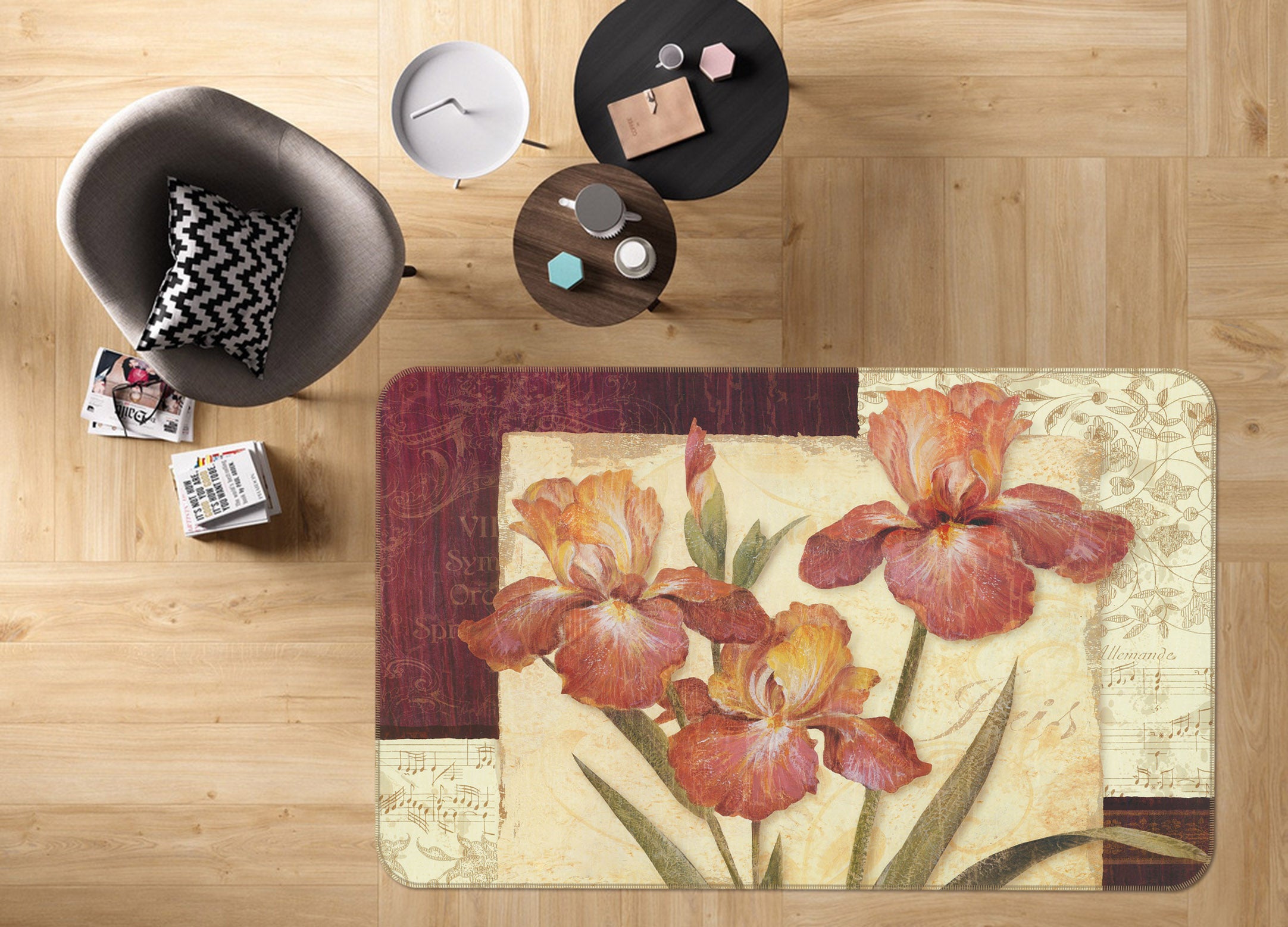 3D Flowers 31143 Non Slip Rug Mat