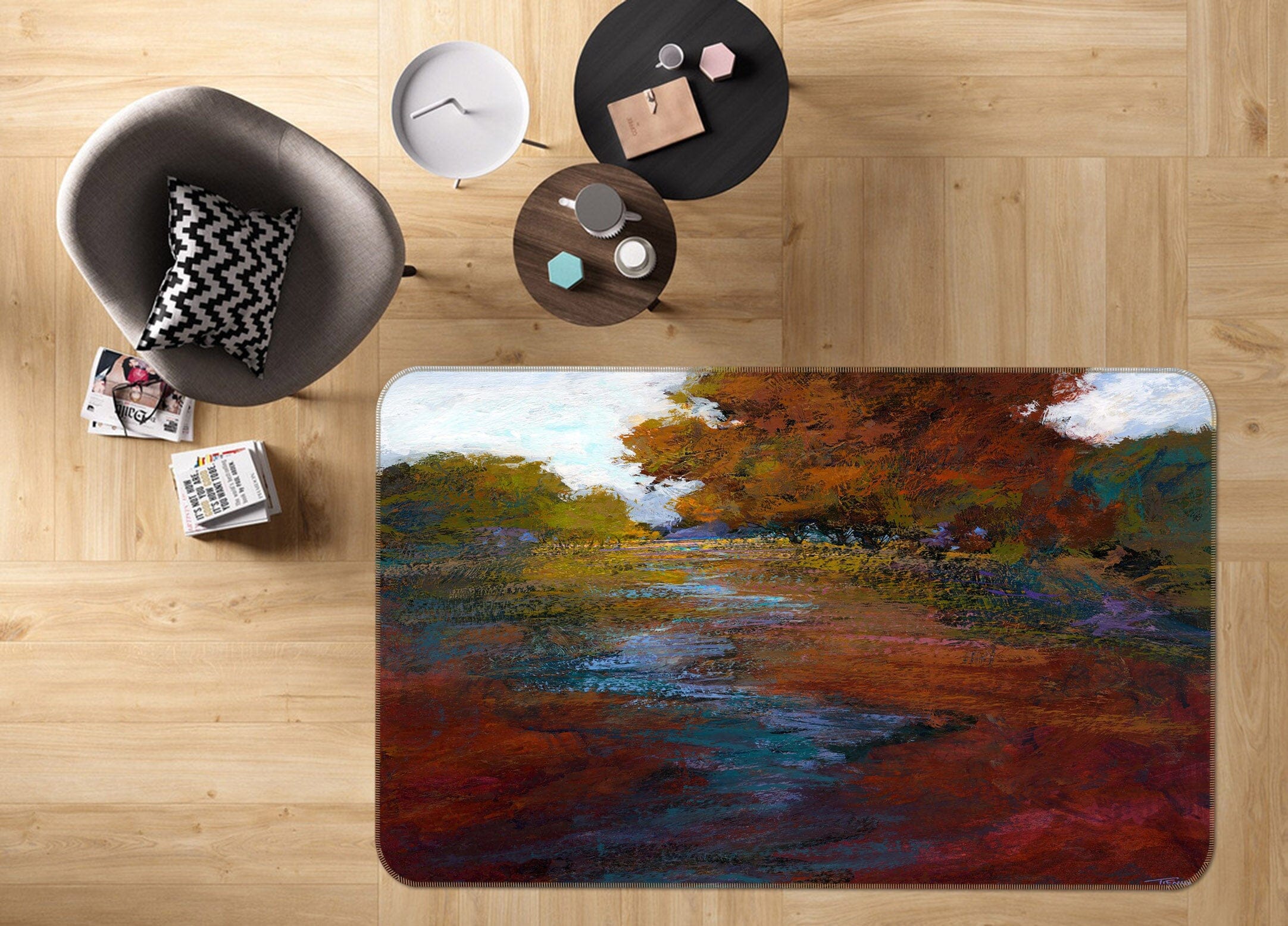 3D Maple Leaf 1040 Michael Tienhaara Rug Non Slip Rug Mat Mat AJ Creativity Home