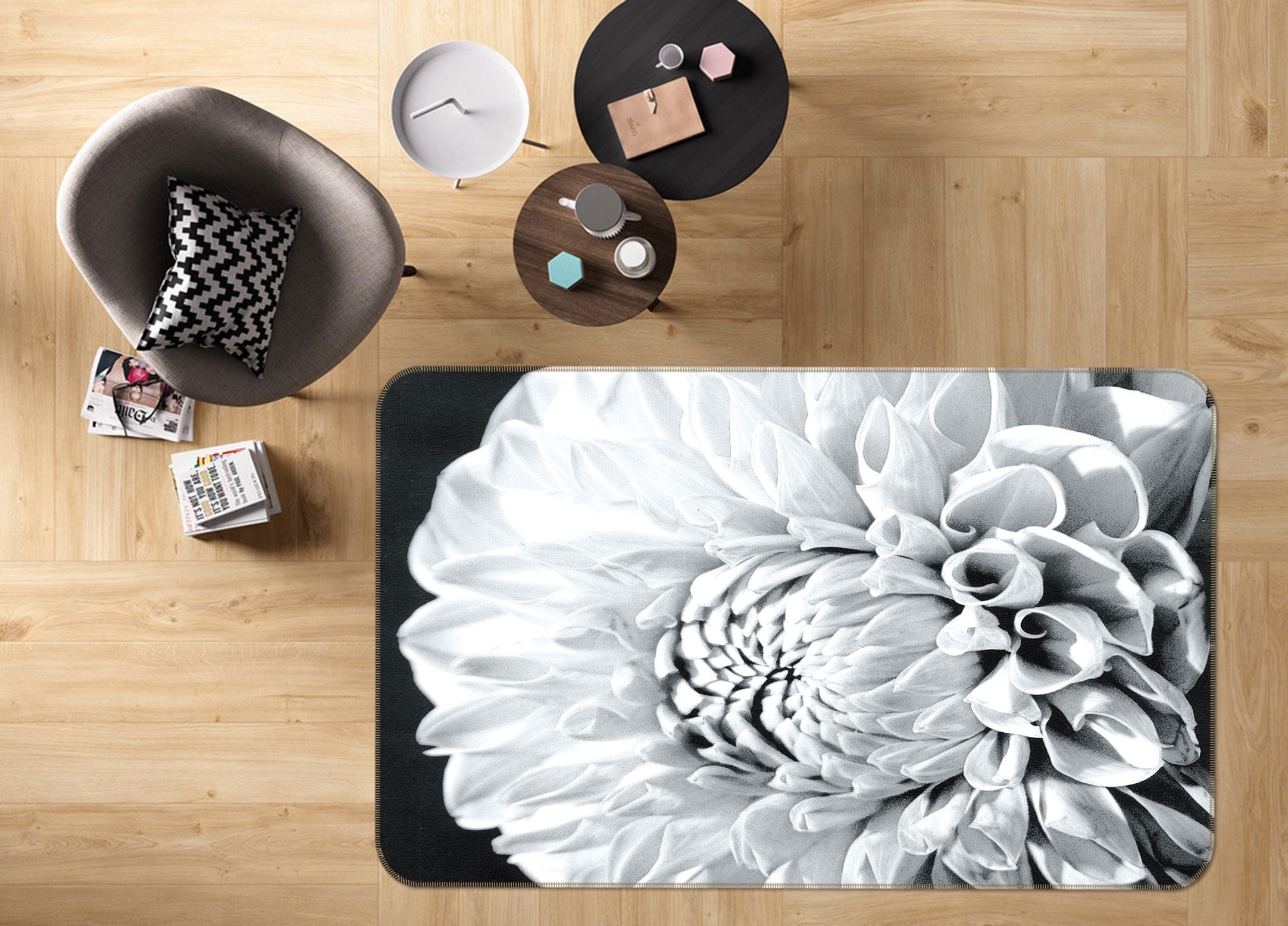 3D Flowers 32068 Non Slip Rug Mat