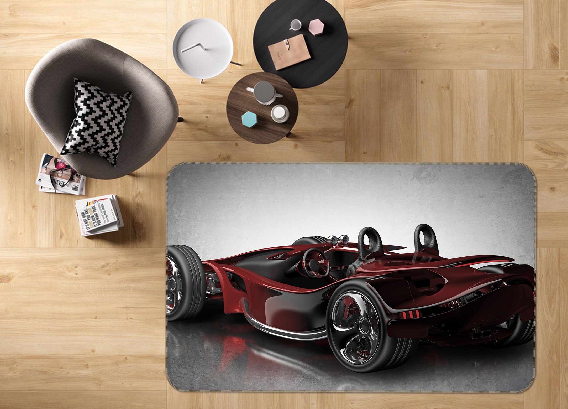 3D Racing Car 67185 Vehicle Non Slip Rug Mat