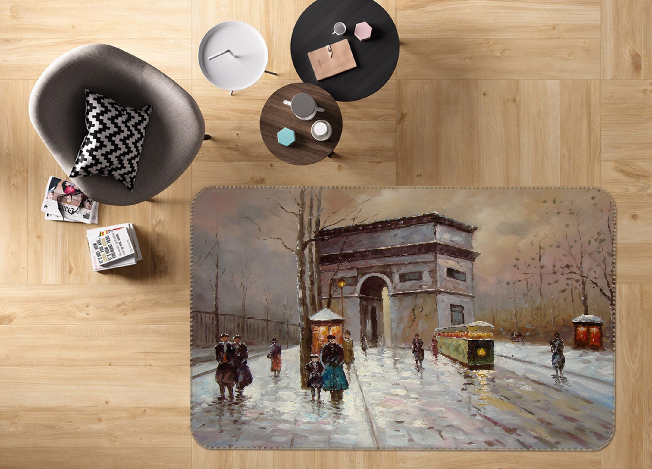 3D Street Pedestrian 33148 Non Slip Rug Mat
