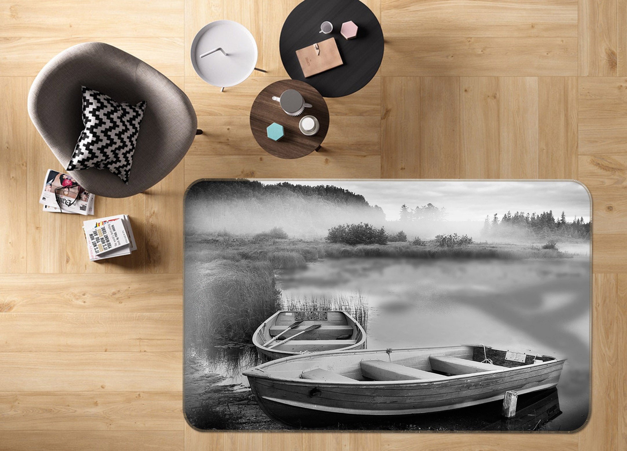 3D Ferry River 32012 Non Slip Rug Mat