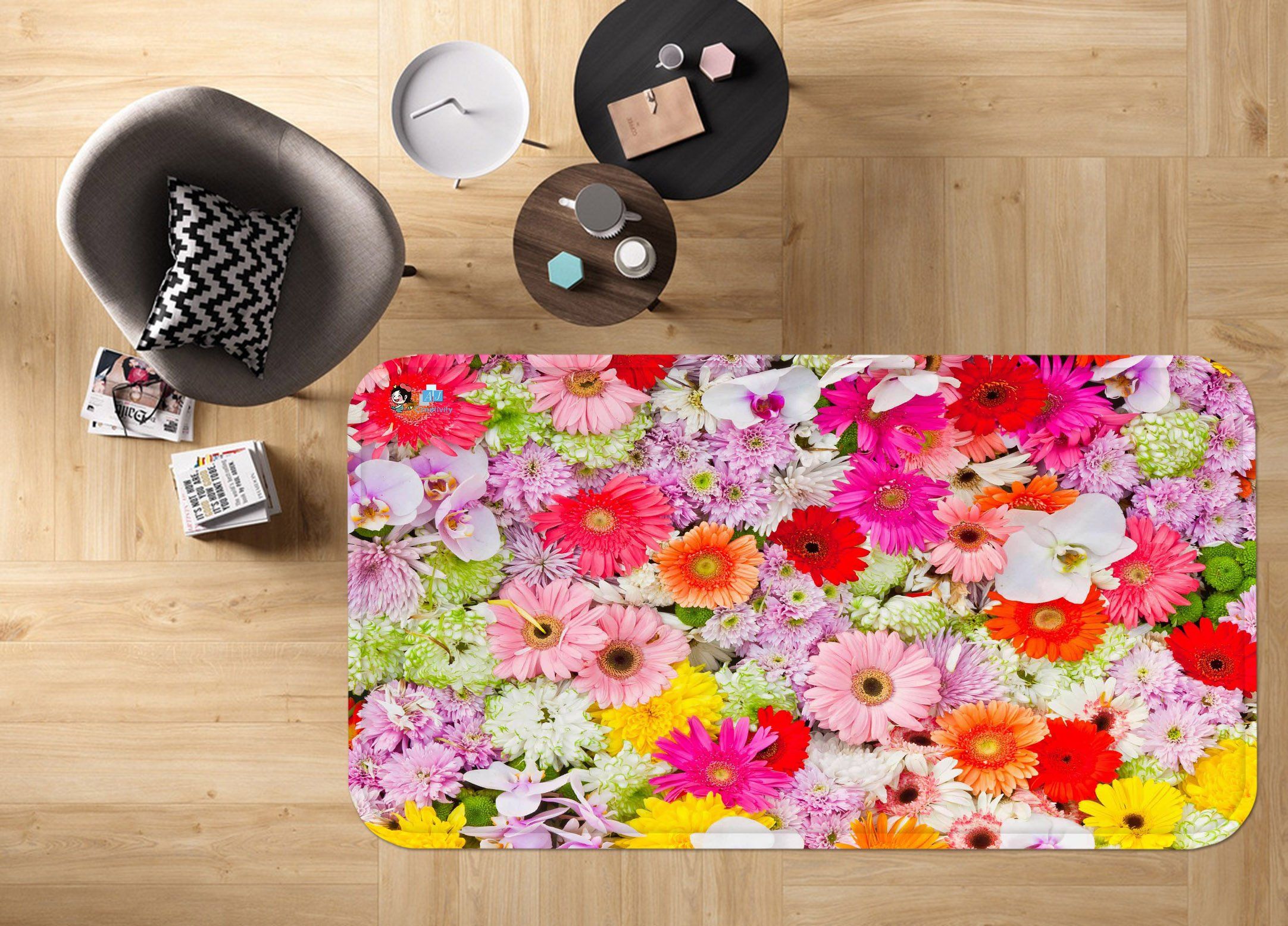 3D Dense Flowers 124 Non Slip Rug Mat Mat AJ Creativity Home