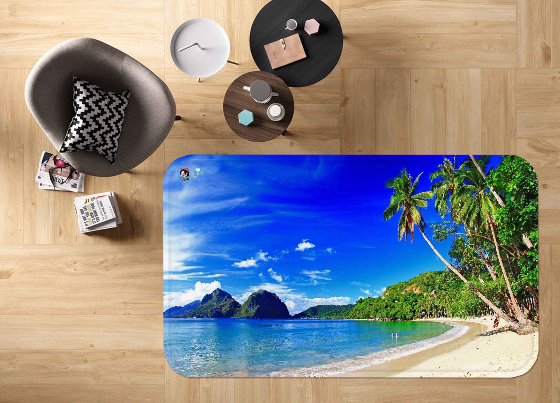 3D Sea Landscape 56 Non Slip Rug Mat Mat AJ Creativity Home