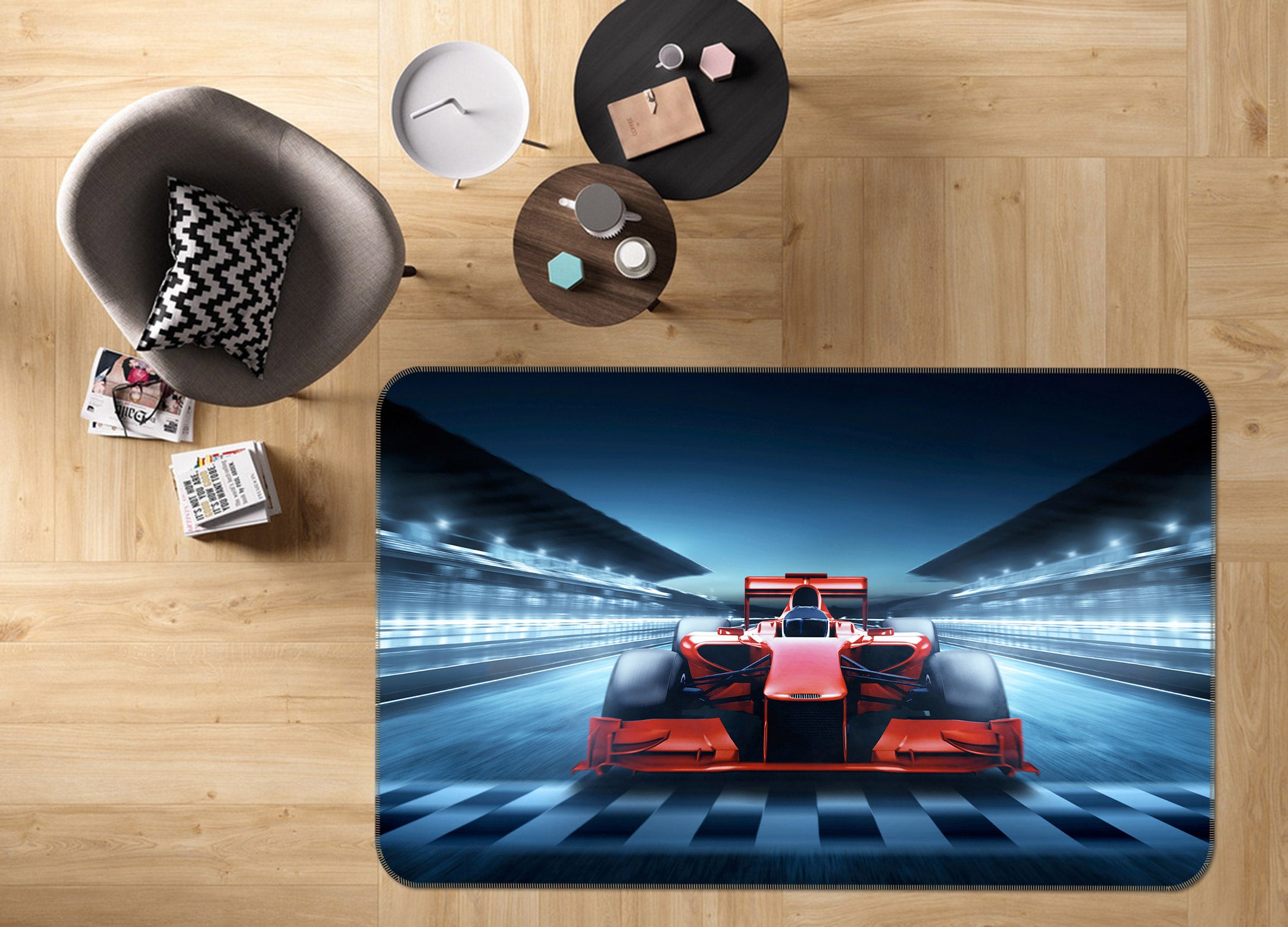 3D Racing Track 68012 Vehicle Non Slip Rug Mat