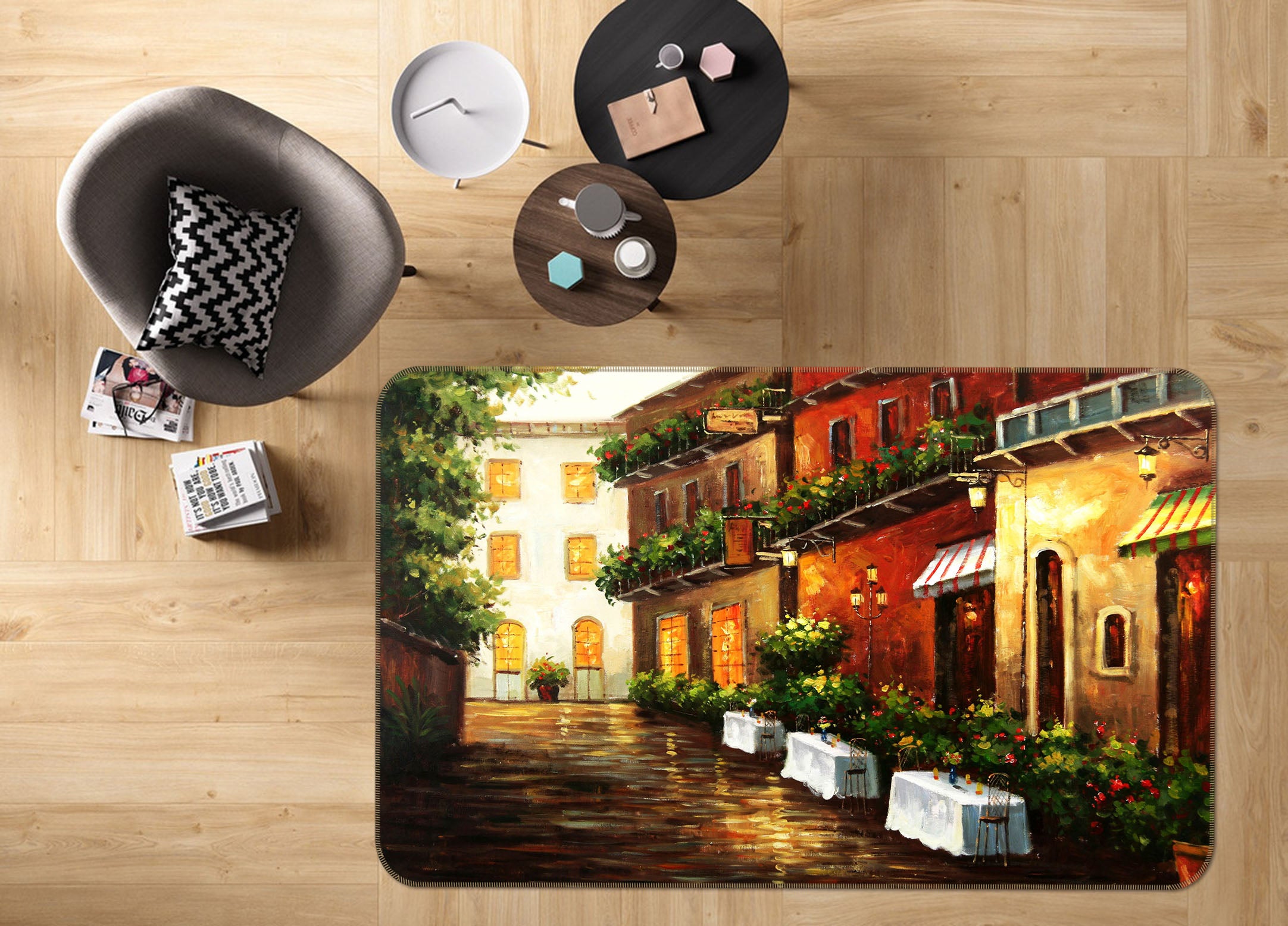 3D Houses 33122 Non Slip Rug Mat