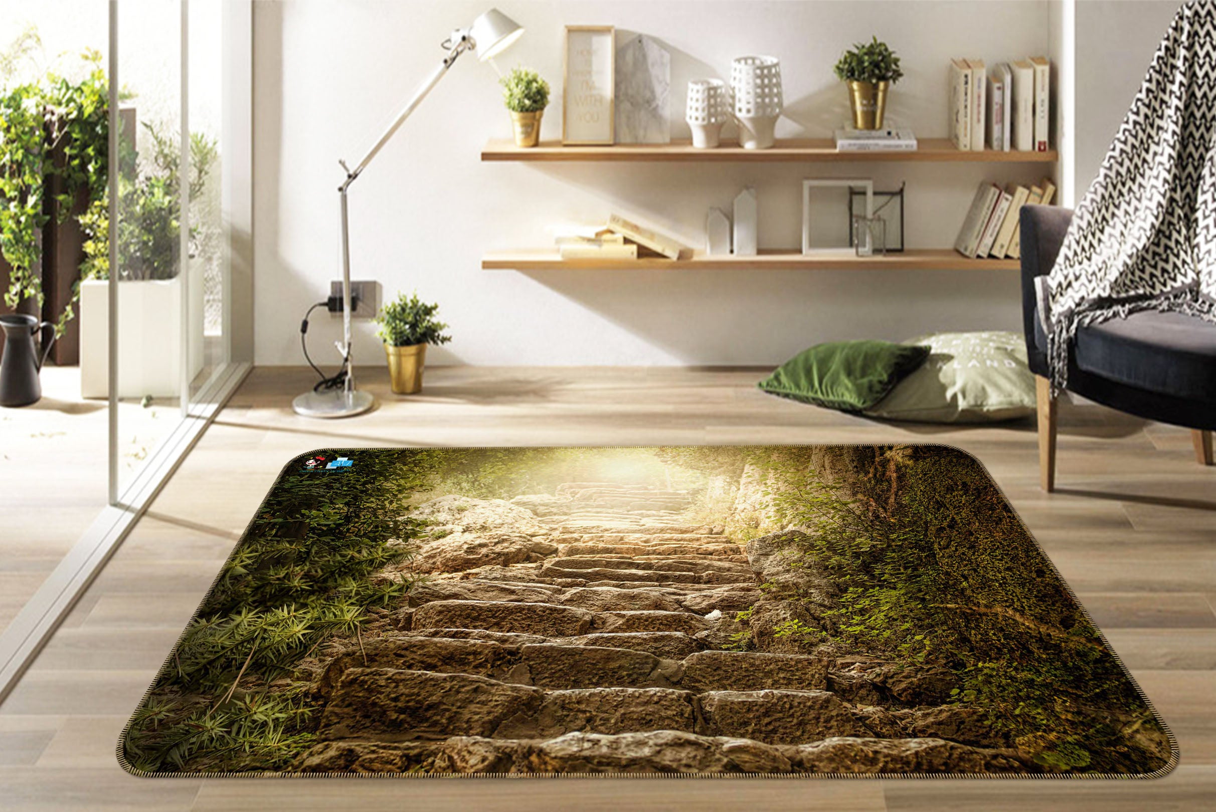 3D Stone Stairs 66075 Non Slip Rug Mat