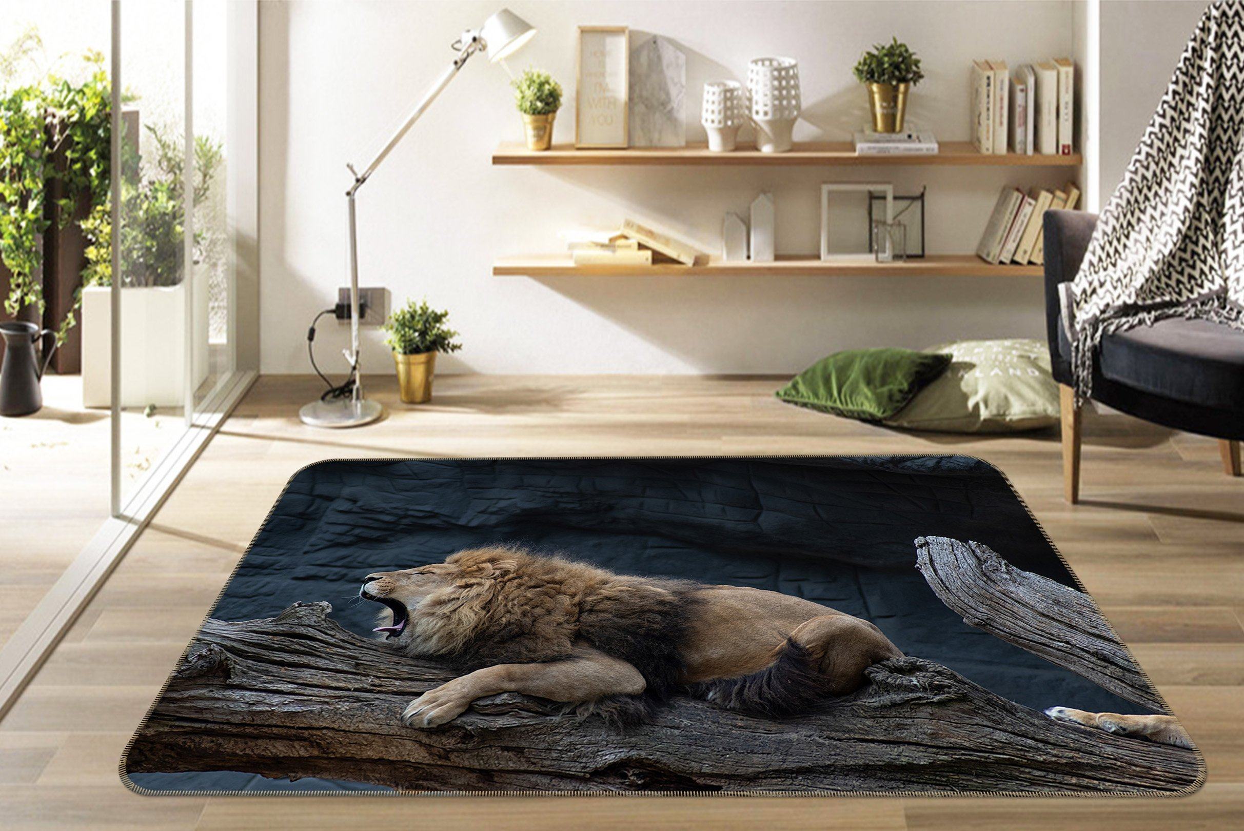 3D Crouching Lion 612 Animal Non Slip Rug Mat Mat AJ Creativity Home