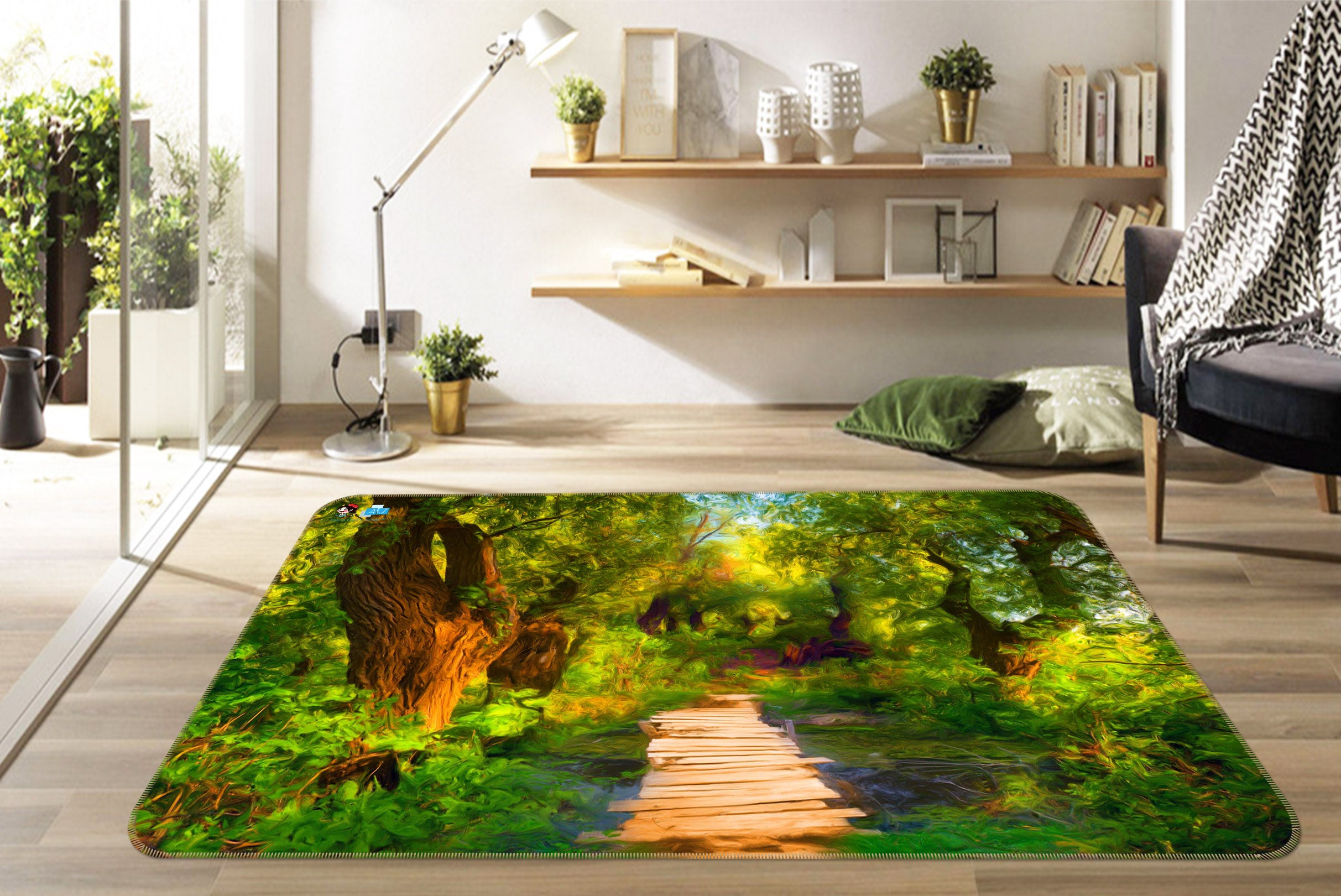 3D Forest Path 66068 Non Slip Rug Mat