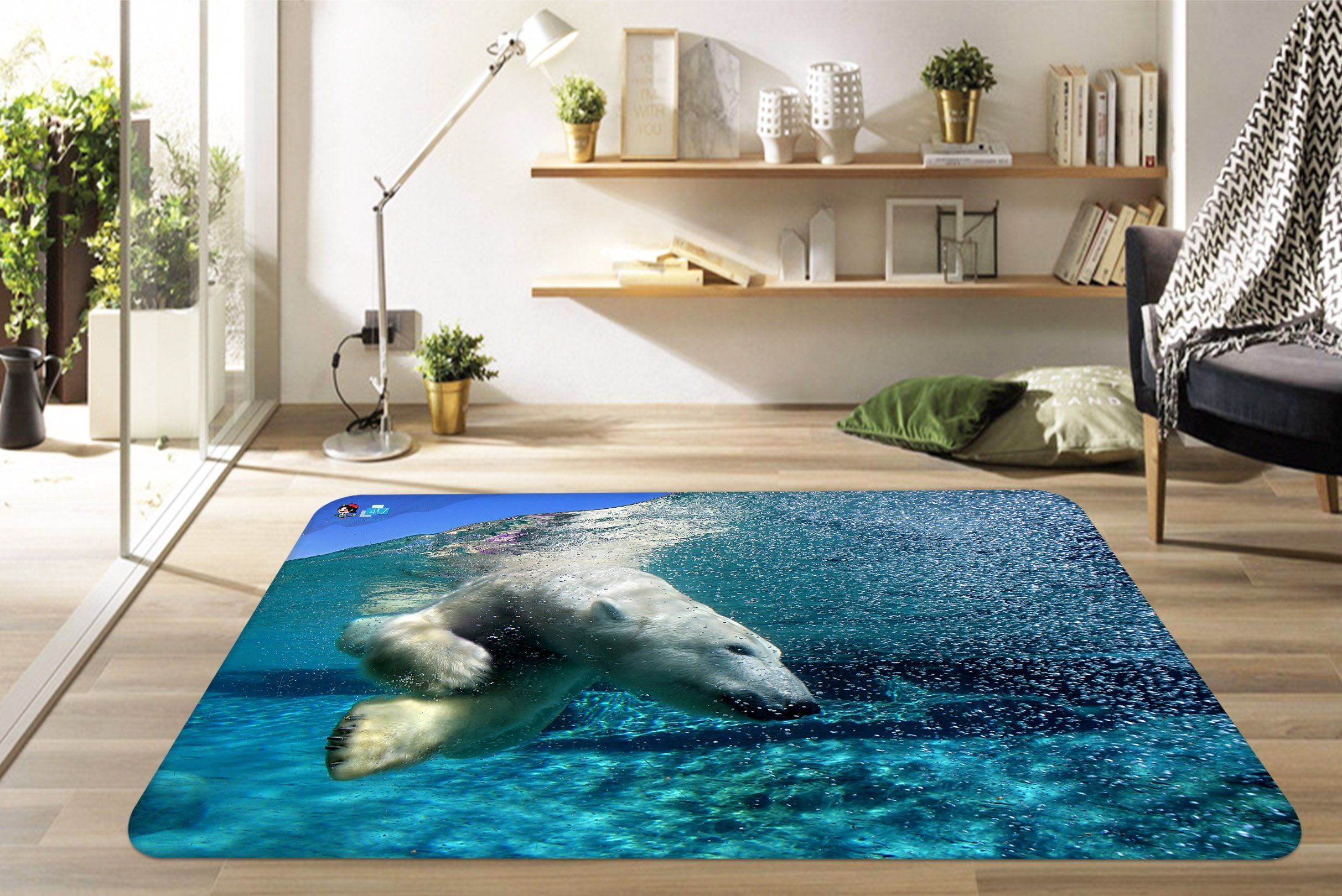 3D Polar Bear 528 Non Slip Rug Mat Mat AJ Creativity Home