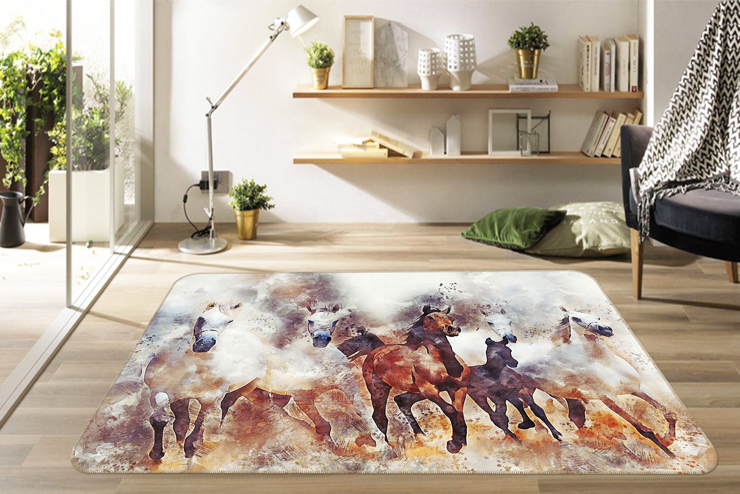 3D Horse Group 82122 Animal Non Slip Rug Mat