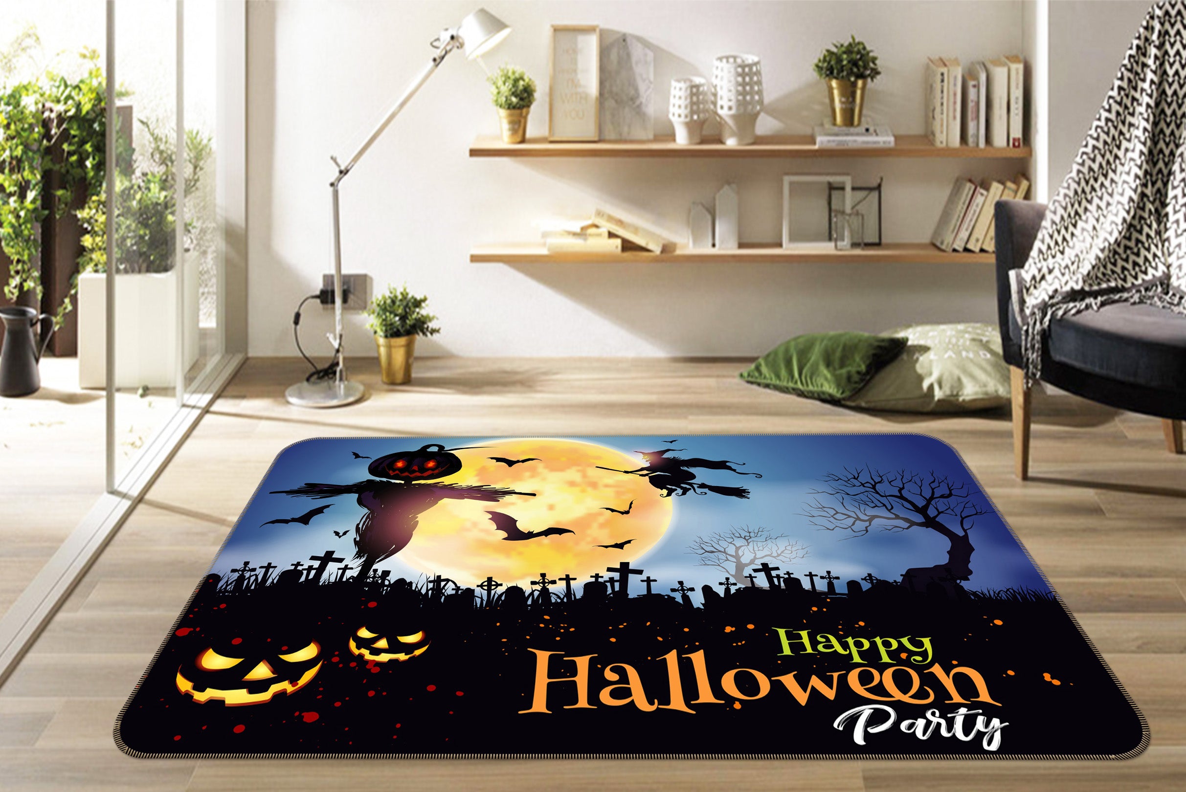 3D Scarecrow Moon 206 Halloween Non Slip Rug Mat Mat AJ Creativity Home