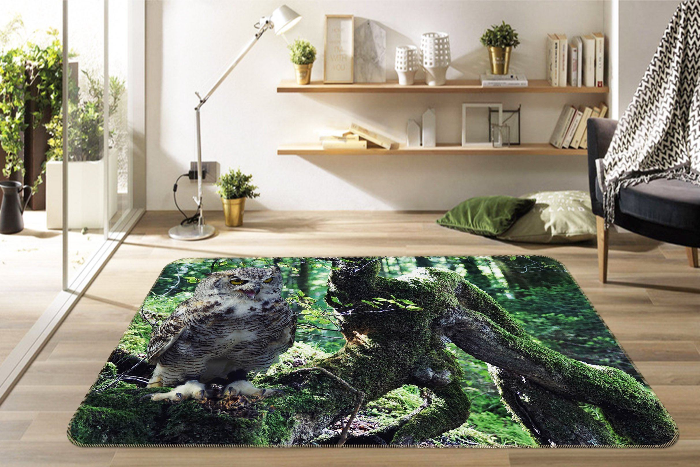 3D Owl 616 Animal Non Slip Rug Mat Mat AJ Creativity Home