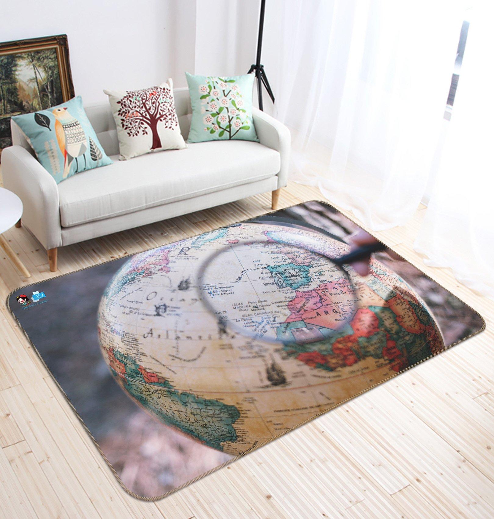 3D Globe Magnifier 210 Non Slip Rug Mat Mat AJ Creativity Home