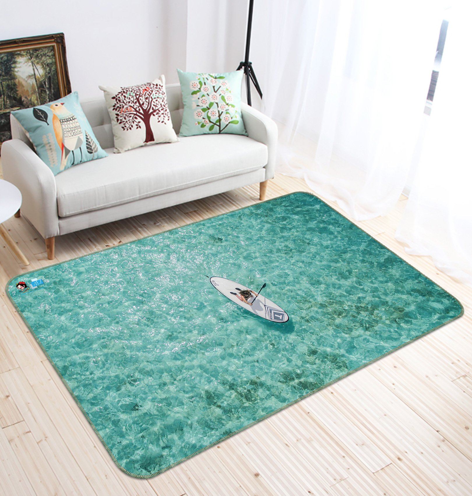 3D Sea Boat 220 Non Slip Rug Mat Mat AJ Creativity Home