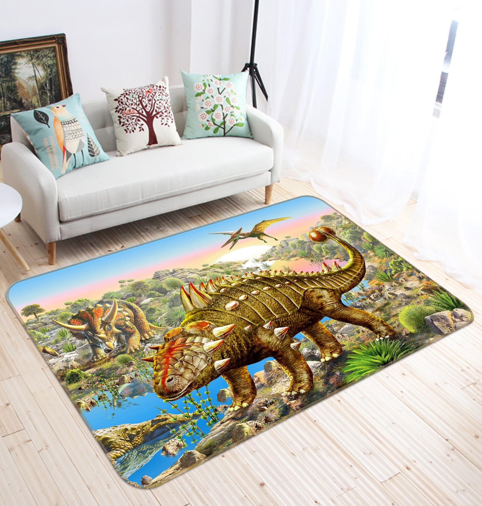 3D Dinosaur Kingdom 1051 Adrian Chesterman Rug Non Slip Rug Mat Mat AJ Creativity Home