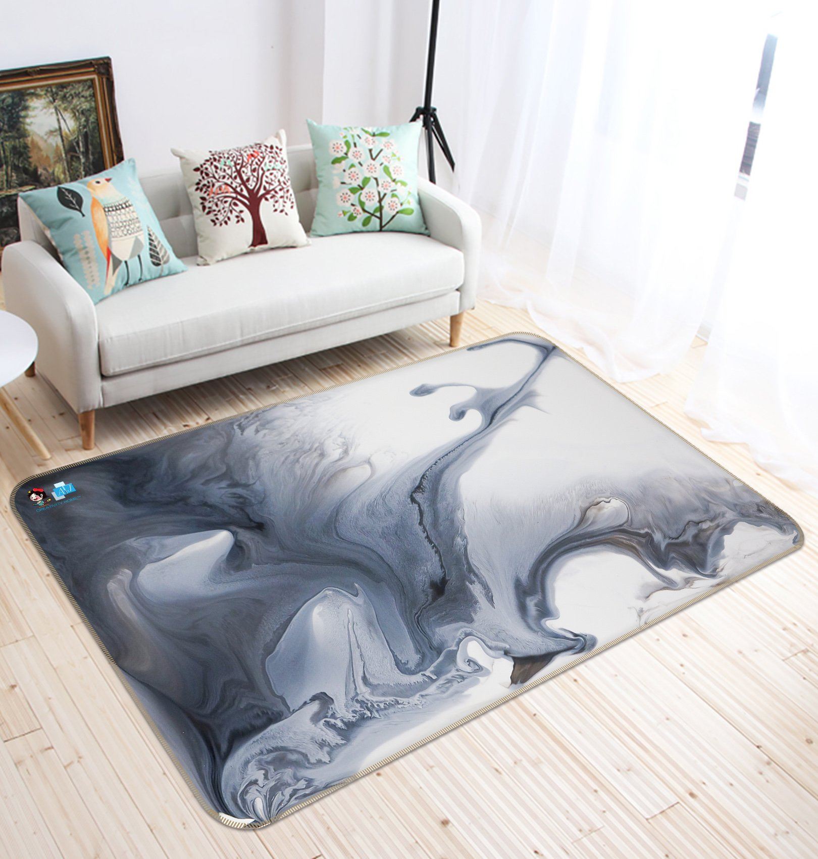 3D Ink Pattern 6587 Non Slip Rug Mat Mat AJ Creativity Home