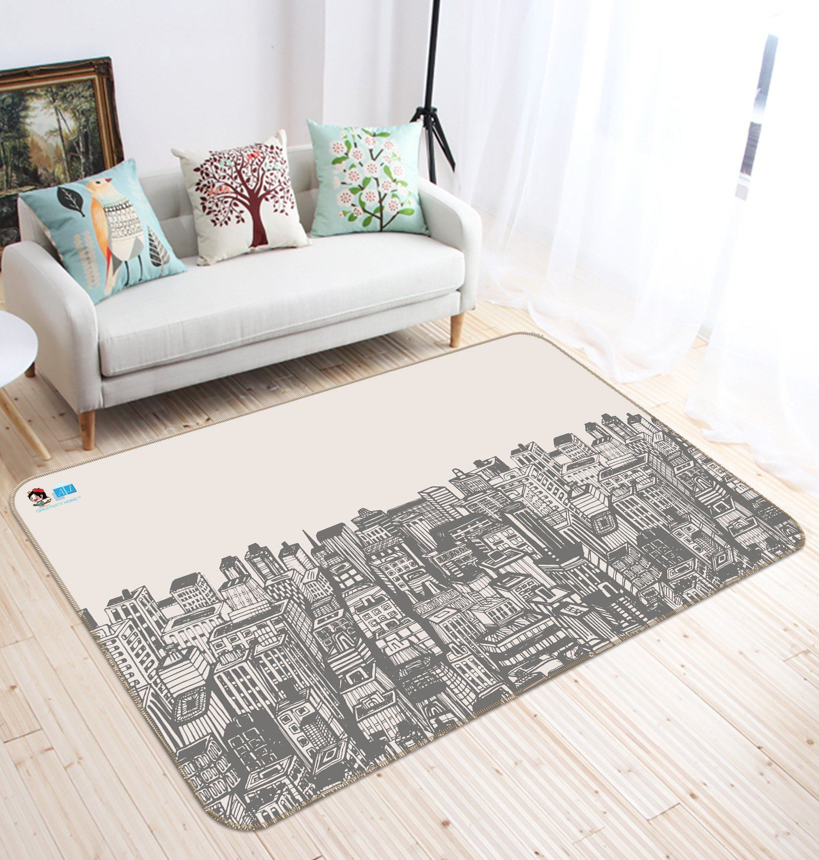 3D Graffiti Building 109 Non Slip Rug Mat Mat AJ Creativity Home