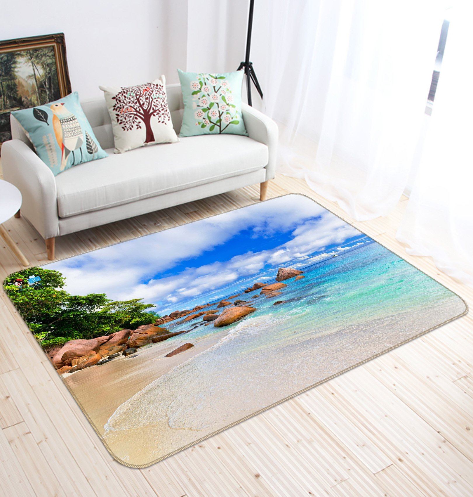 3D Coast Stone Landscape 229 Non Slip Rug Mat Mat AJ Creativity Home