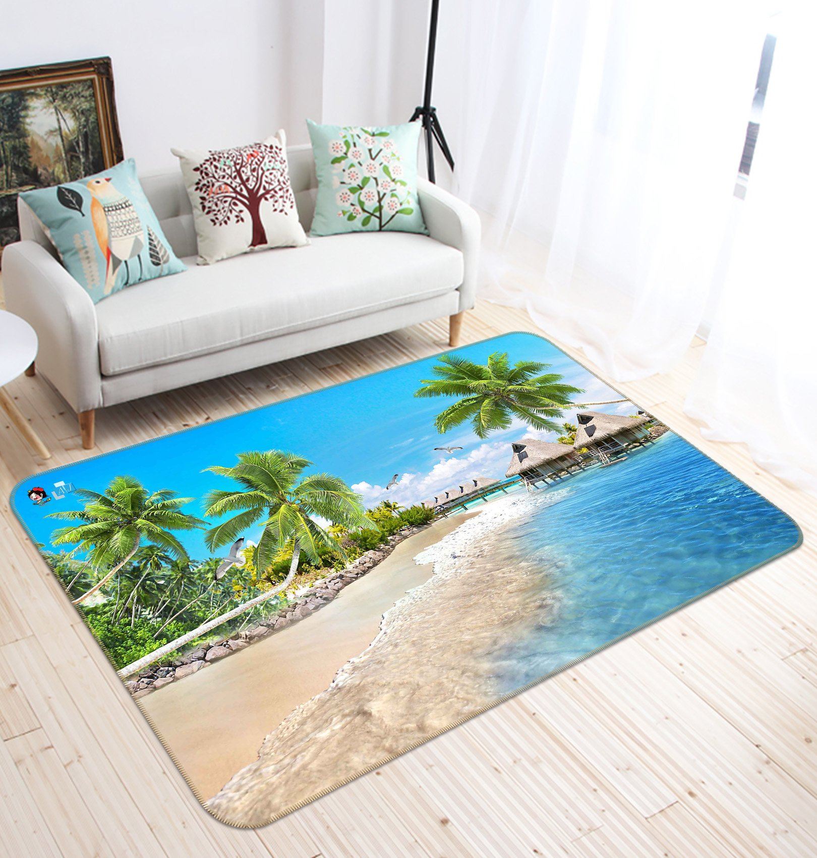 3D Beach Pavilion 570 Non Slip Rug Mat Mat AJ Creativity Home