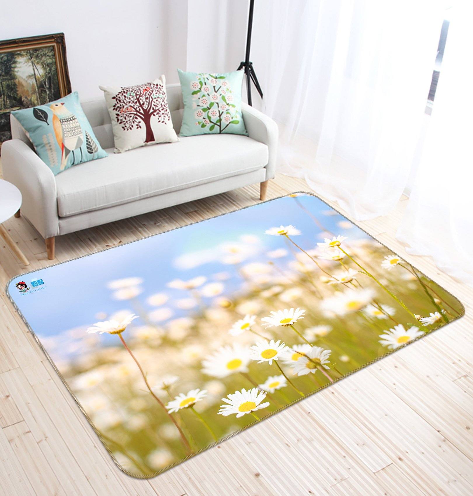 3D White Chrysanthemum 164 Non Slip Rug Mat Mat AJ Creativity Home