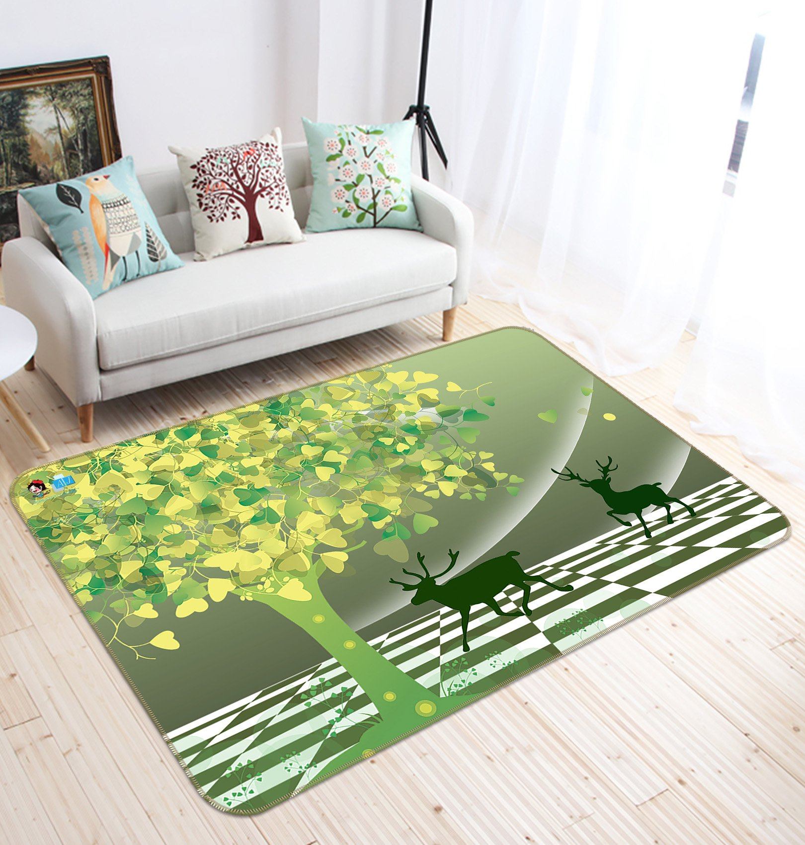 3D Love Leaf 346 Non Slip Rug Mat Mat AJ Creativity Home