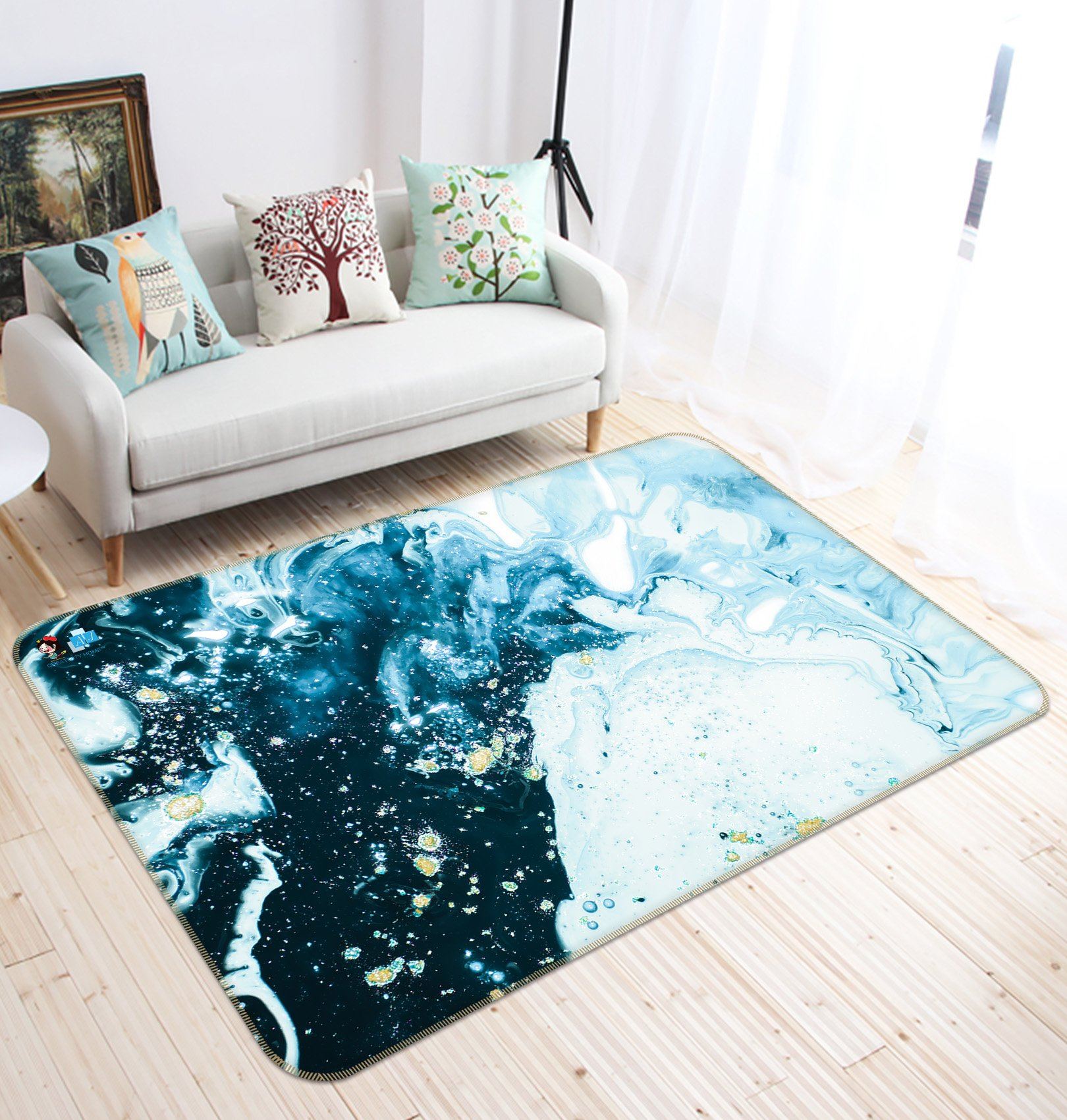 3D Bluish Grenn Pattern 2764 Non Slip Rug Mat Mat AJ Creativity Home