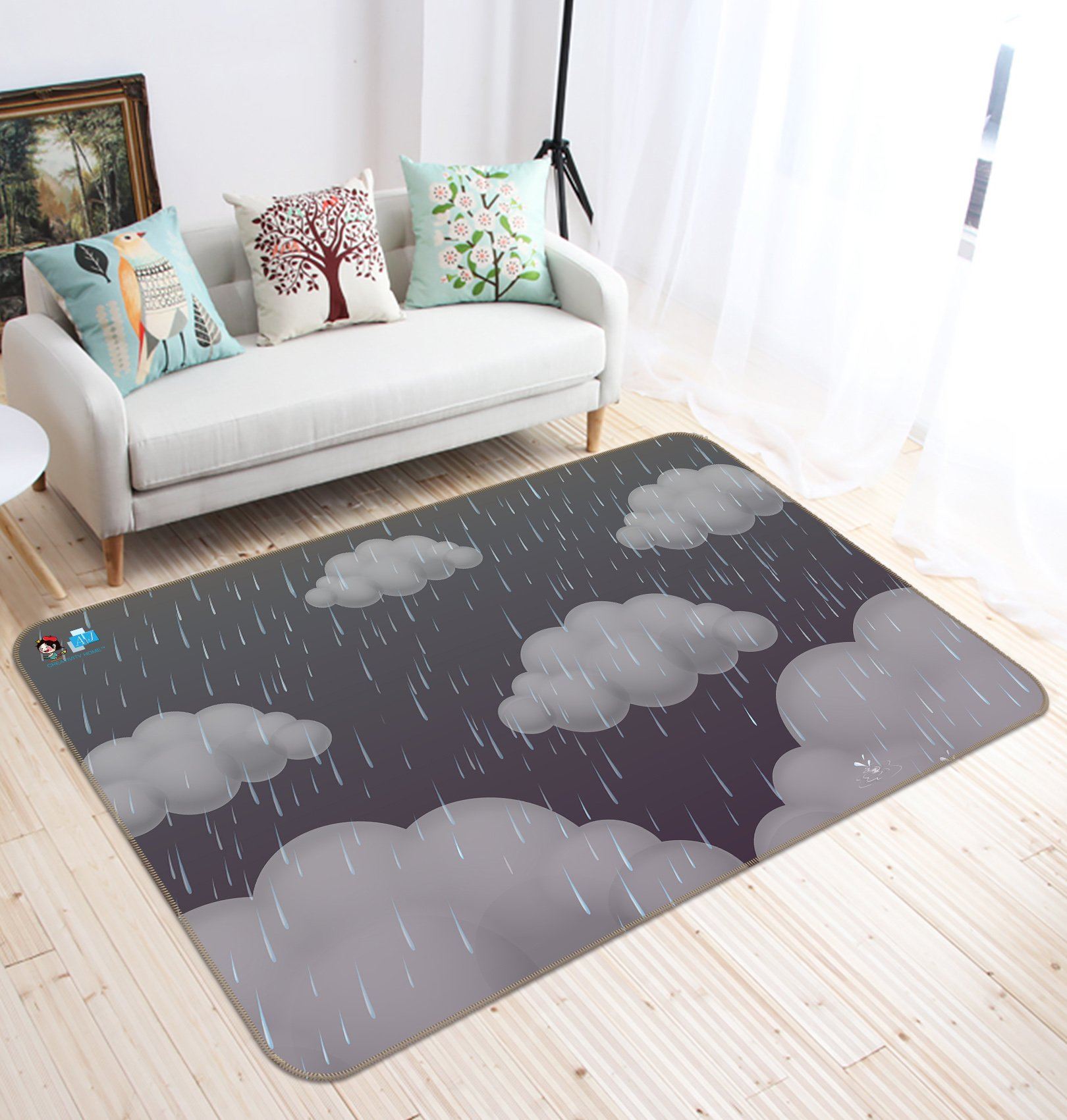 3D Dark Clouds 190 Non Slip Rug Mat Mat AJ Creativity Home
