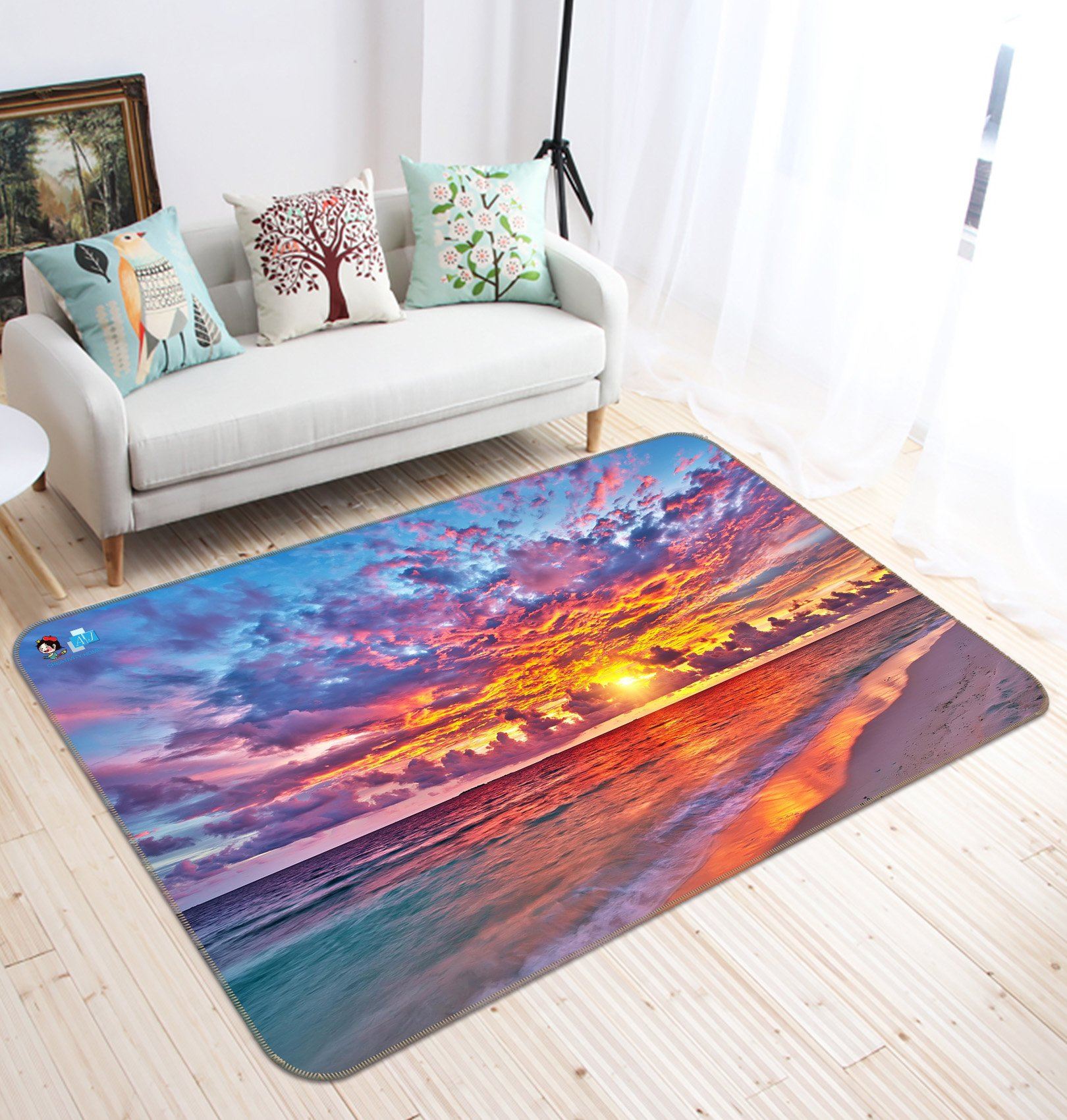 3D Sunset Clouds 443 Non Slip Rug Mat Mat AJ Creativity Home