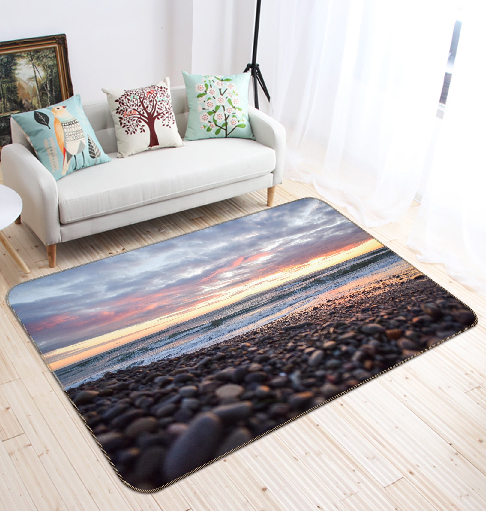 3D Pebbles Seaside 36104 Non Slip Rug Mat