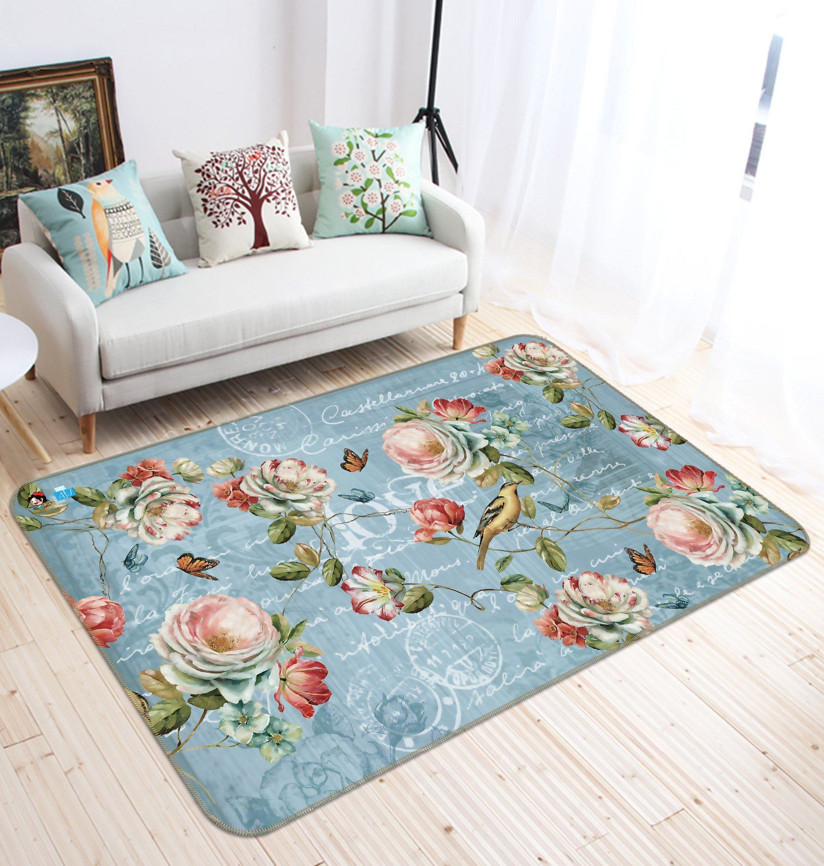 3D Flower Letter 355 Non Slip Rug Mat Mat AJ Creativity Home