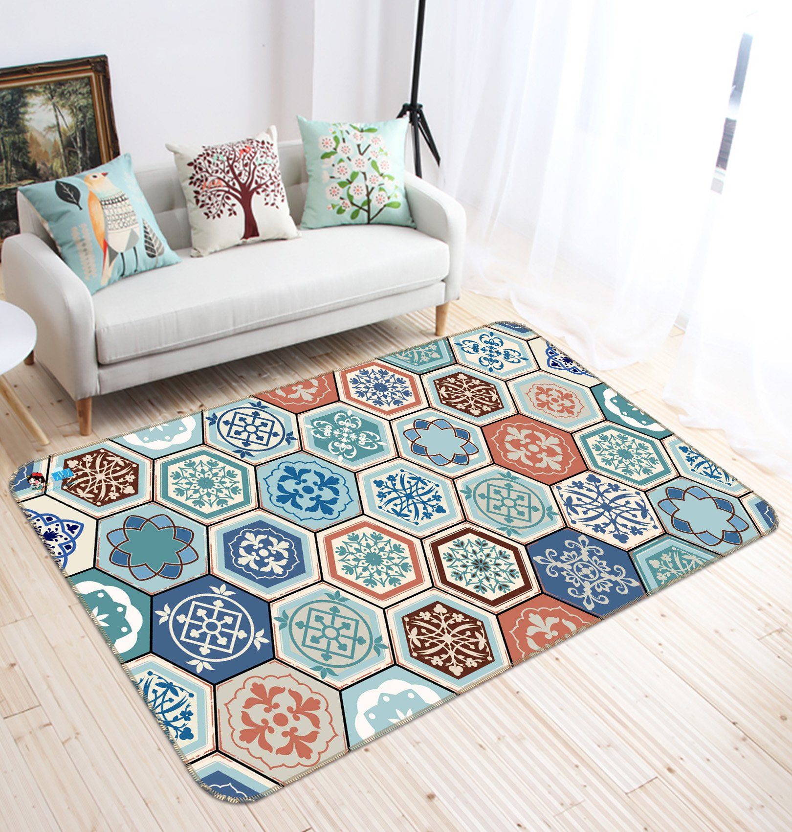 3D Hexagonal Pattern 096 Non Slip Rug Mat Mat AJ Creativity Home